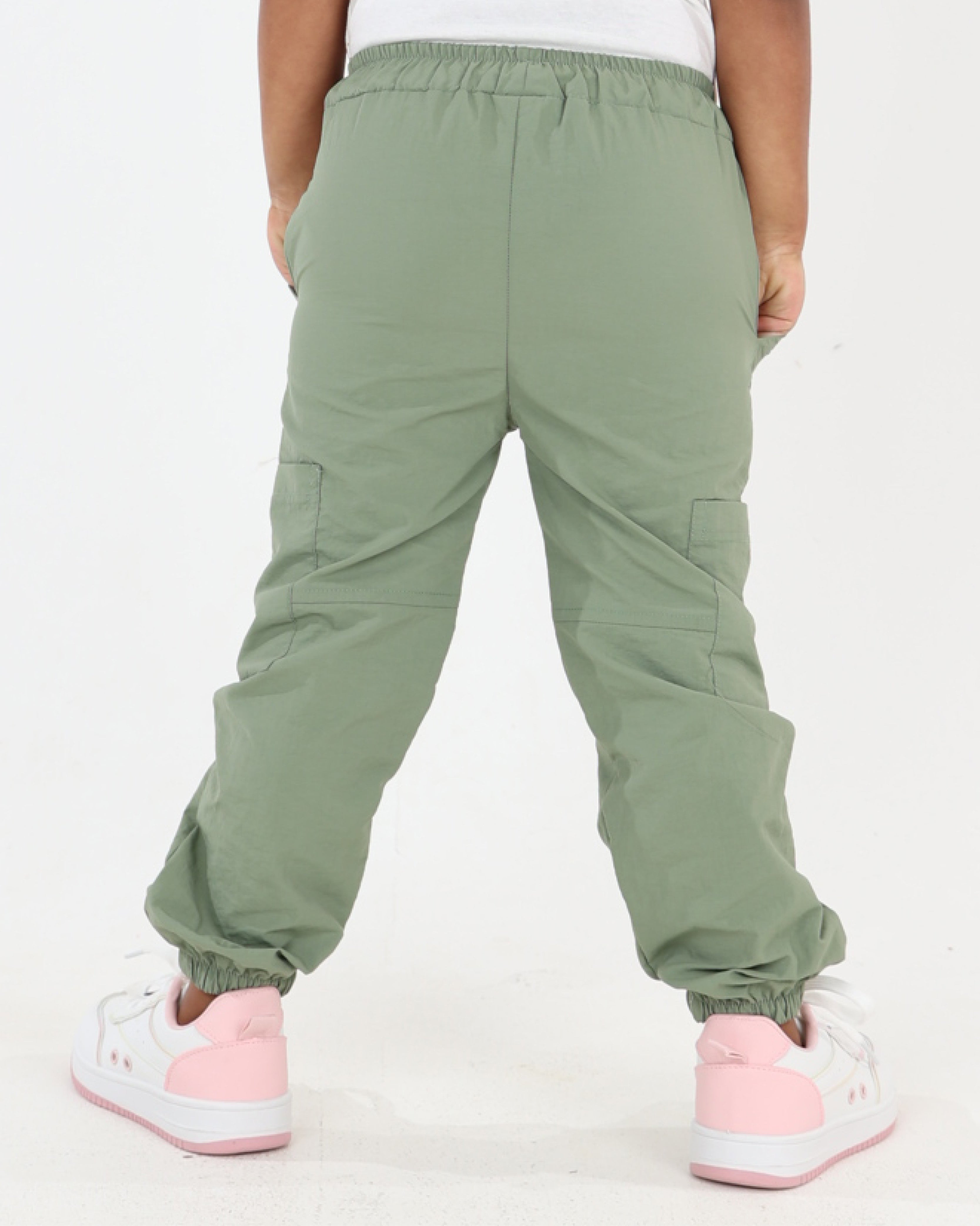Embroidered Detail Parachute Pants