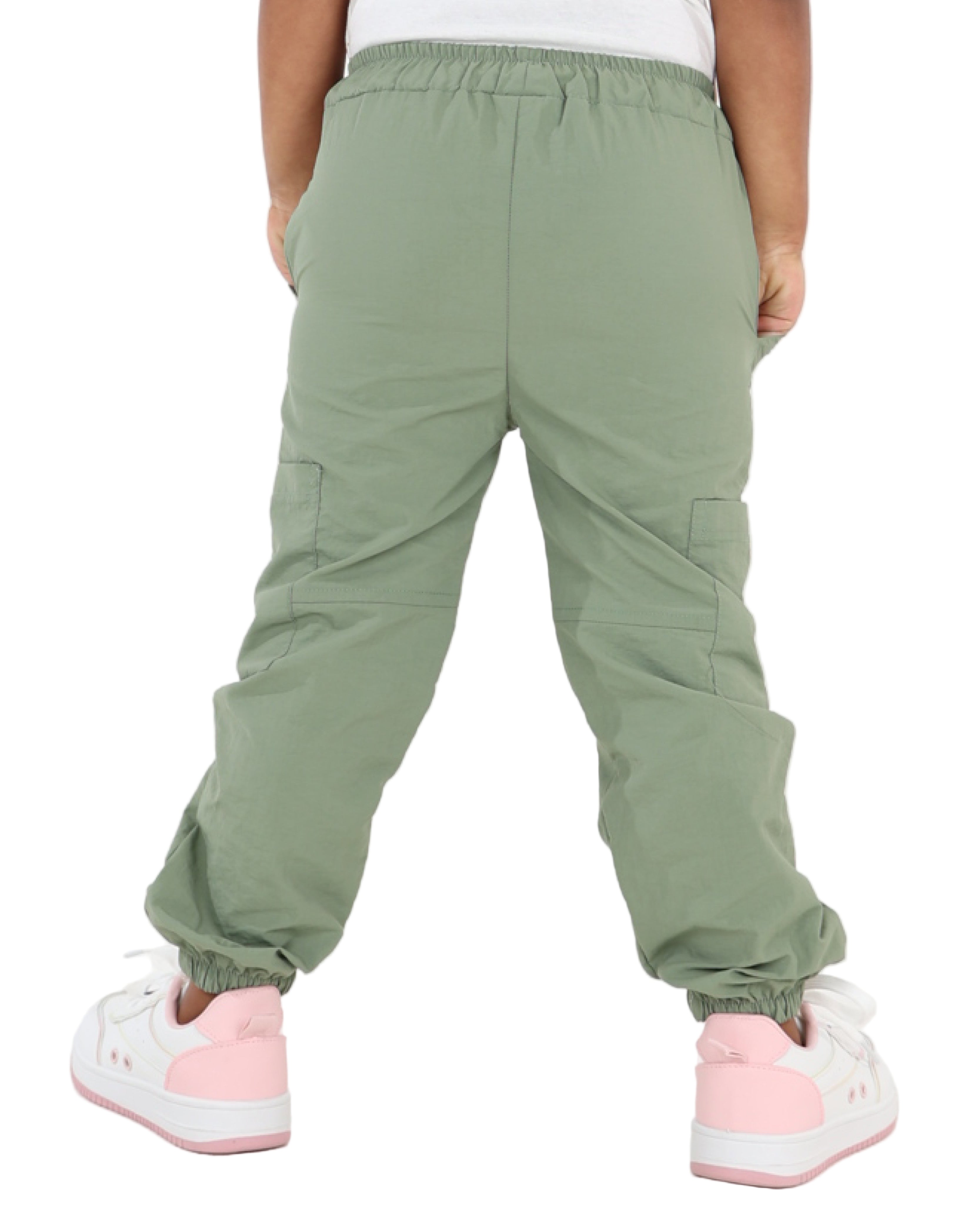 Embroidered Detail Parachute Pants