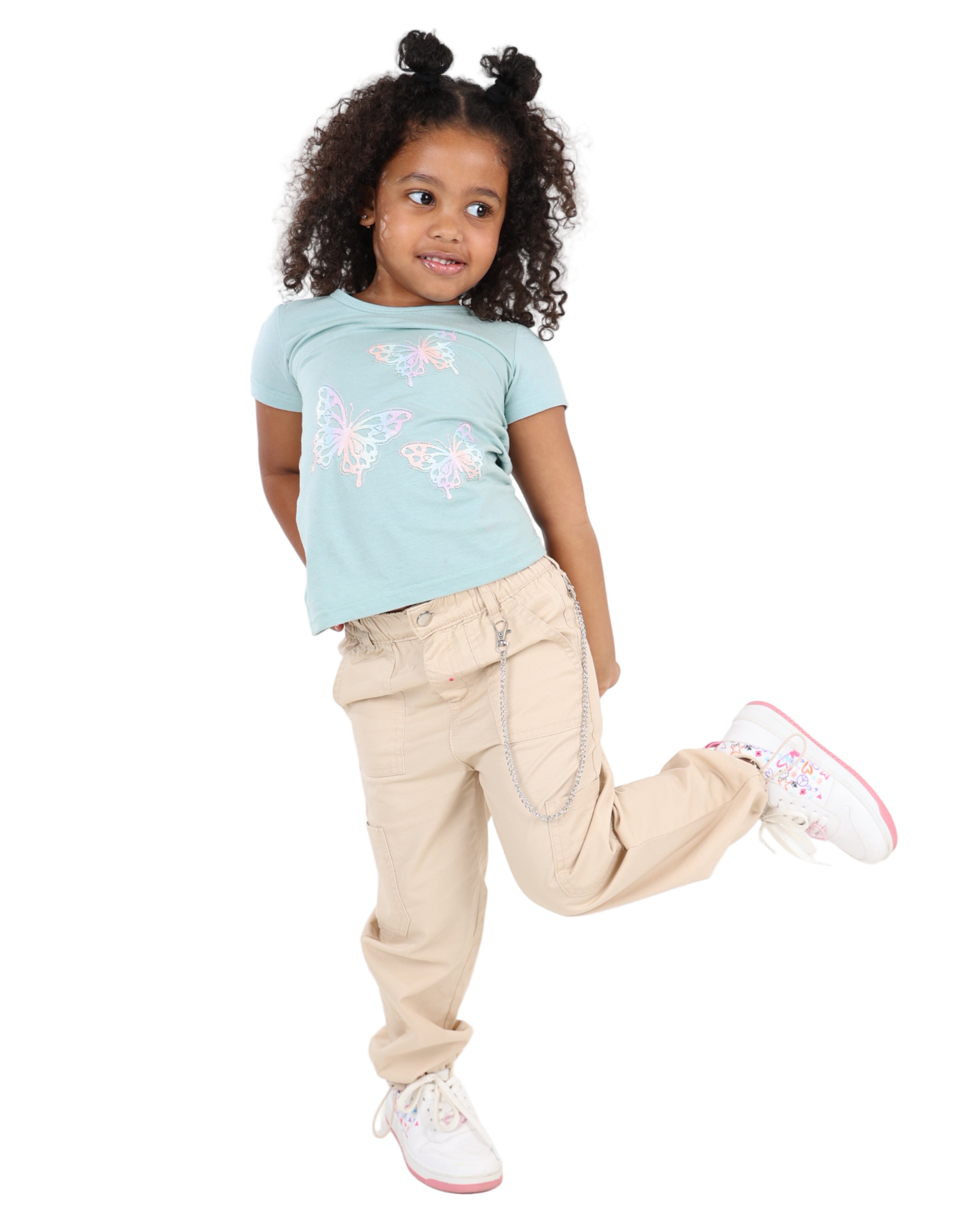 Chain Detail Stone Cargo Joggers