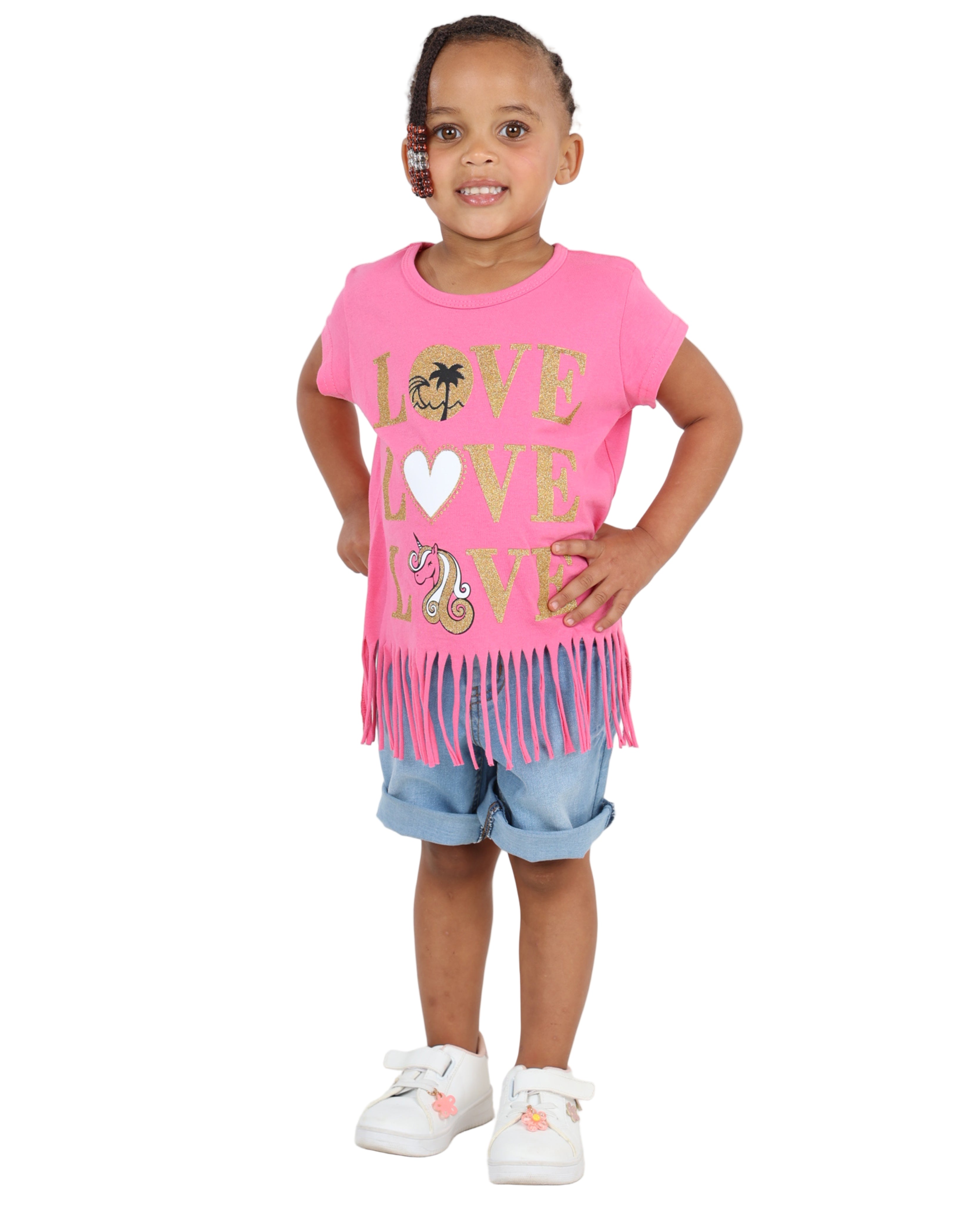 Short Sleeve "Love" Fringe T-Shirt