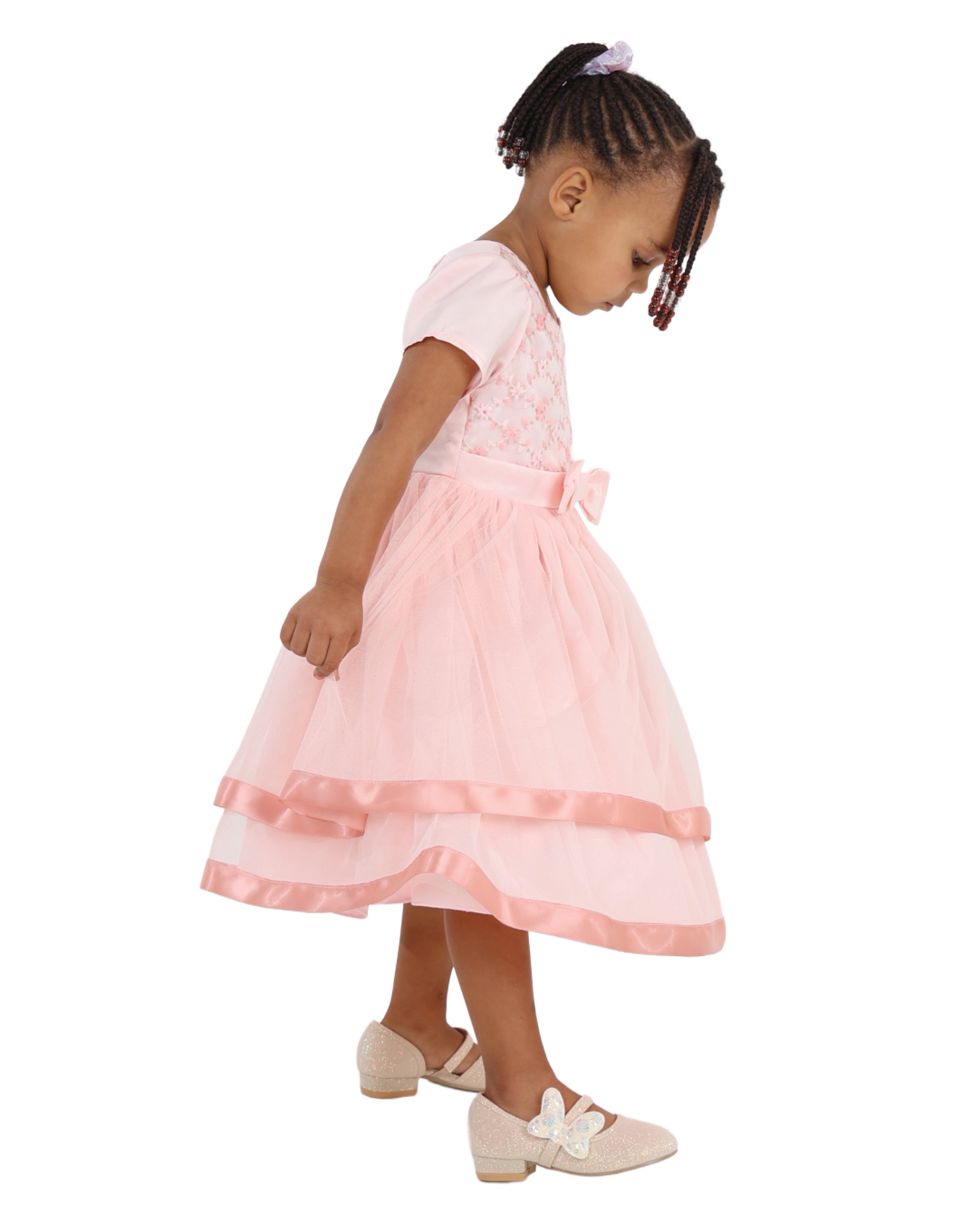 Sleeveless Ribbon Trim Party Dress