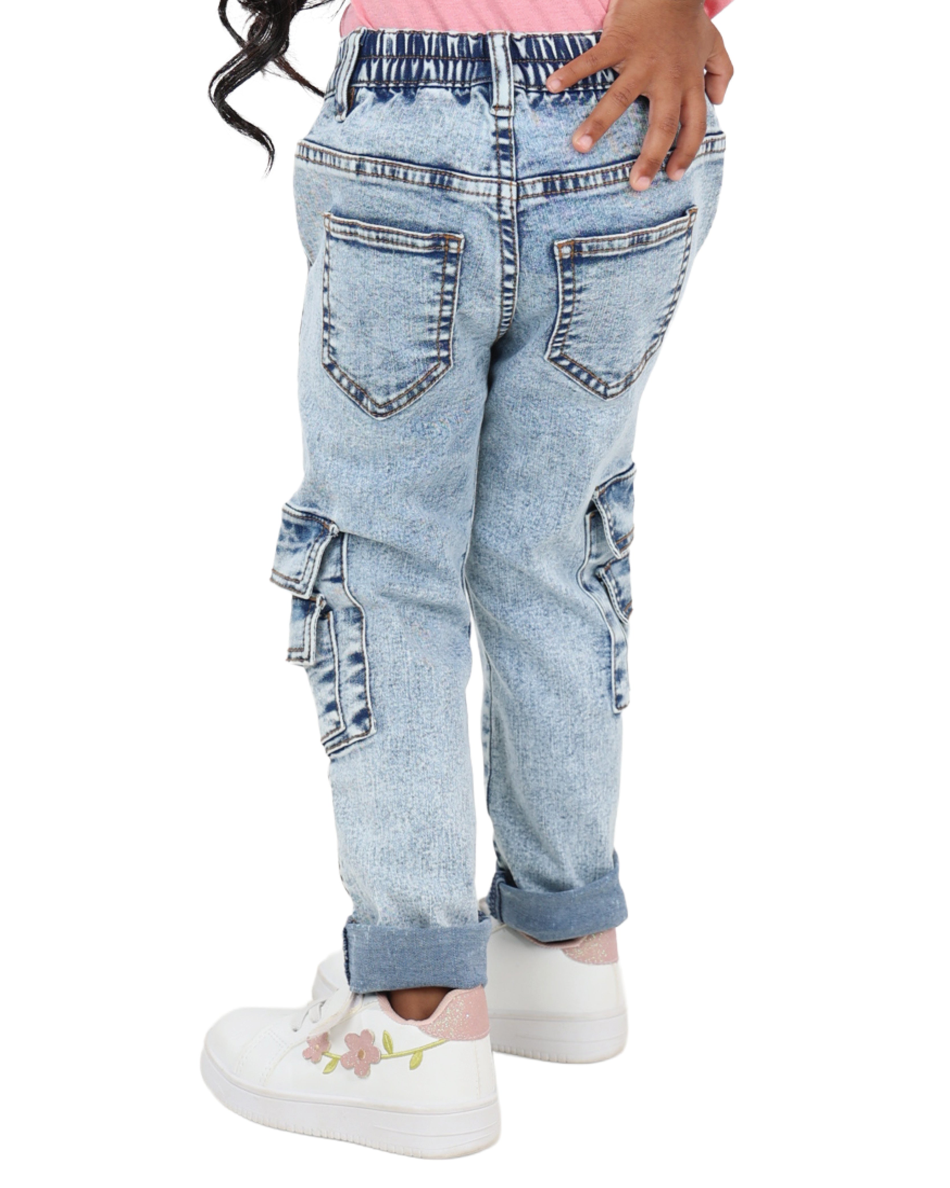 Snow Wash Cargo Jeans