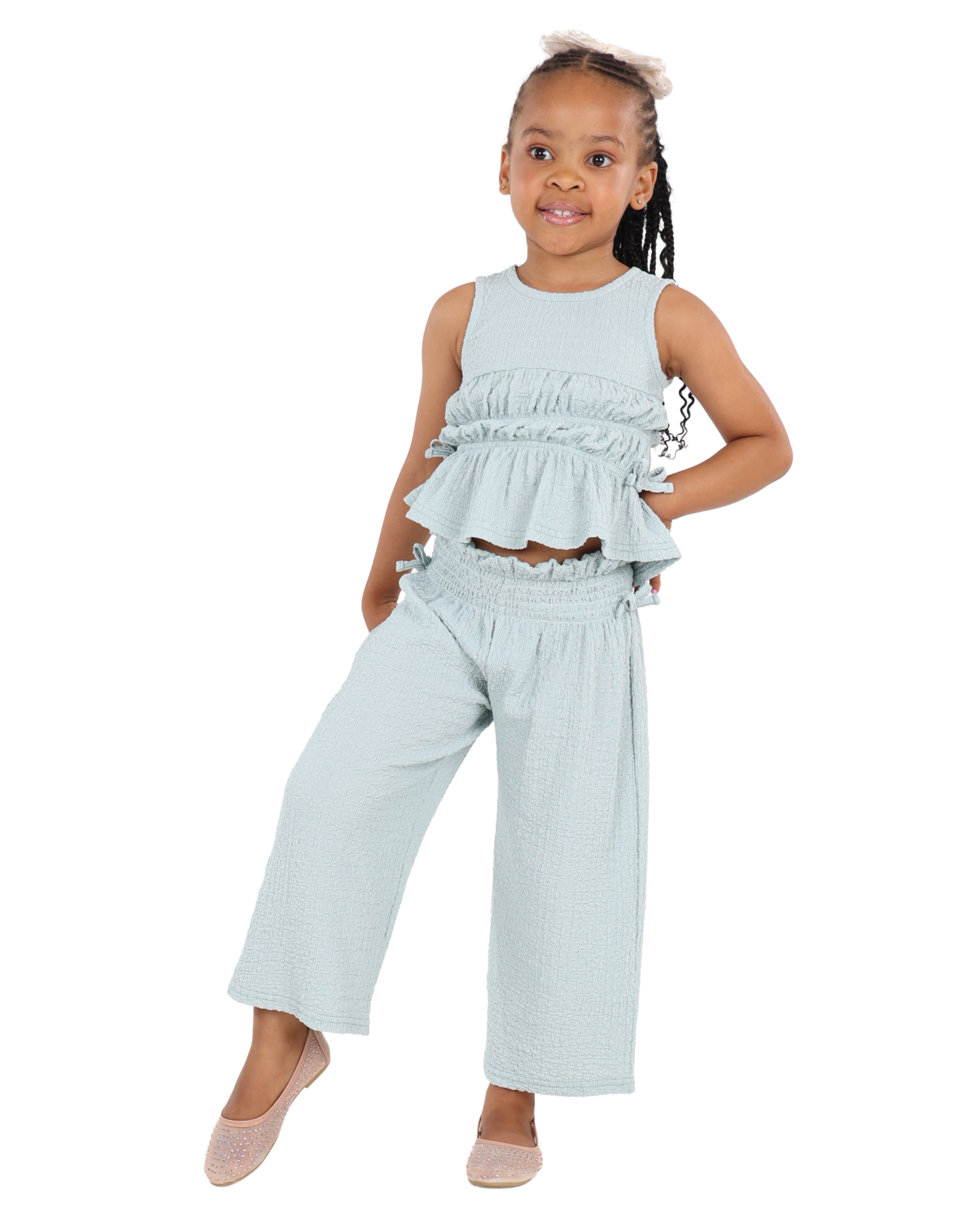 Textured Sleeveless Top & Pants Set