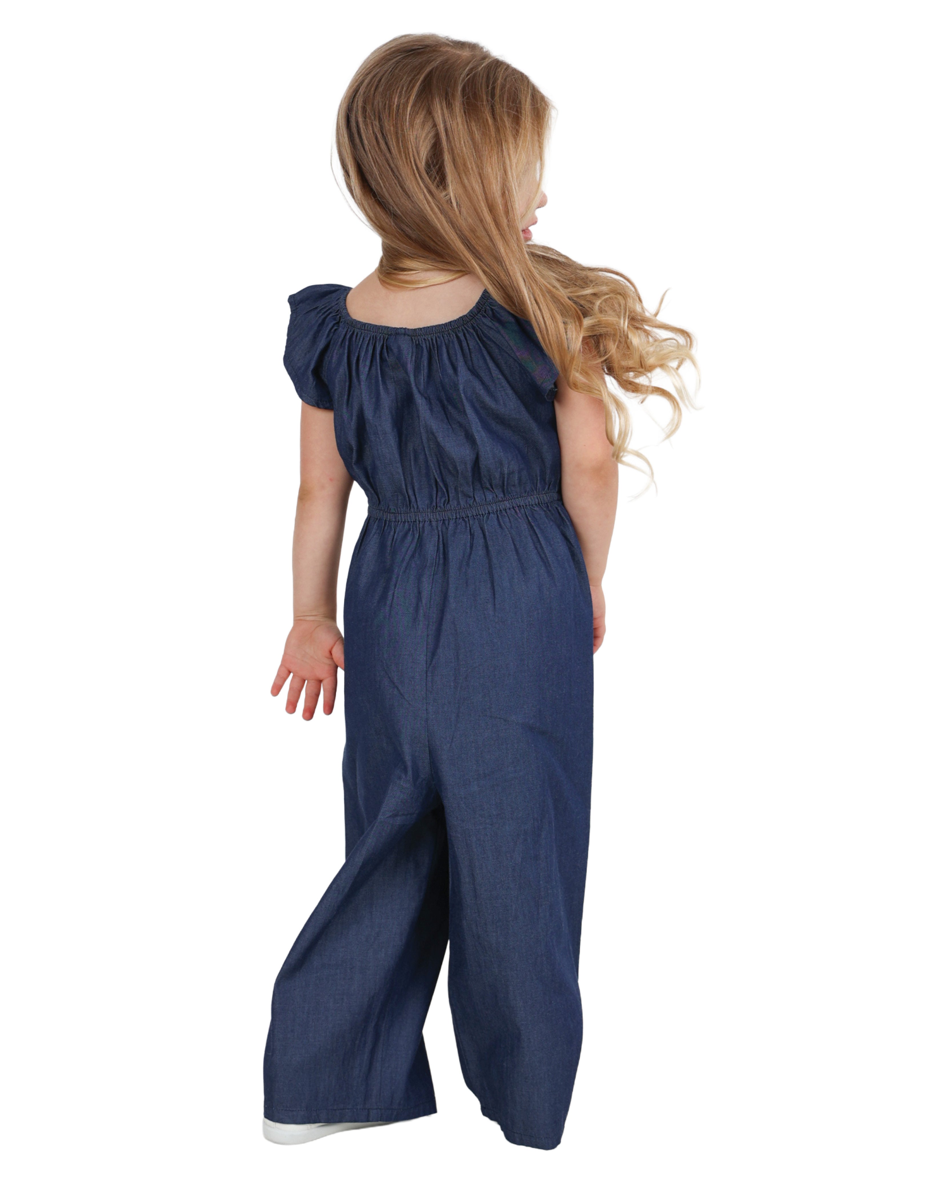 Short Frill Sleeve Bow Detail Jumpsuit