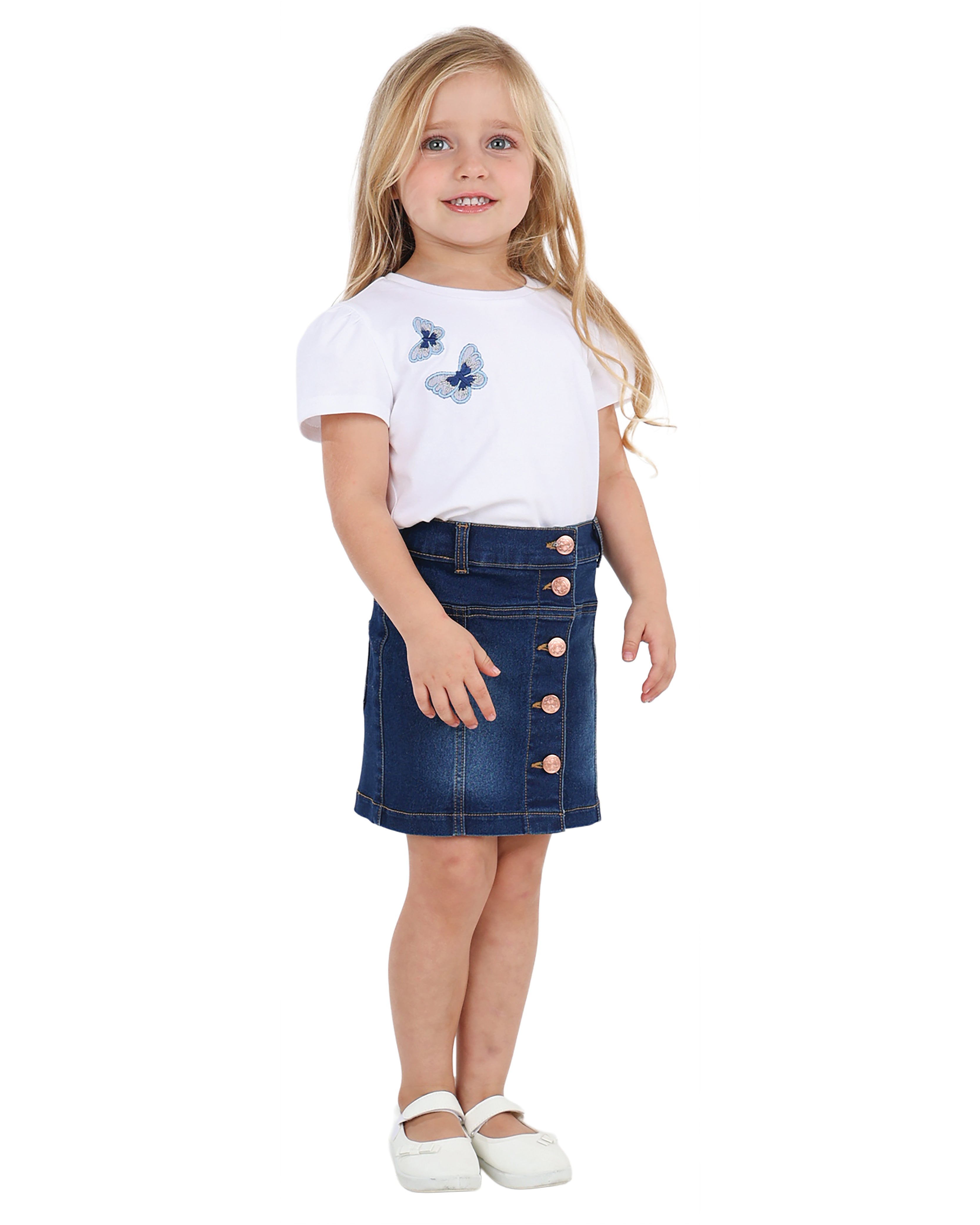 Butterfly Embroidered Short Sleeve T-Shirt