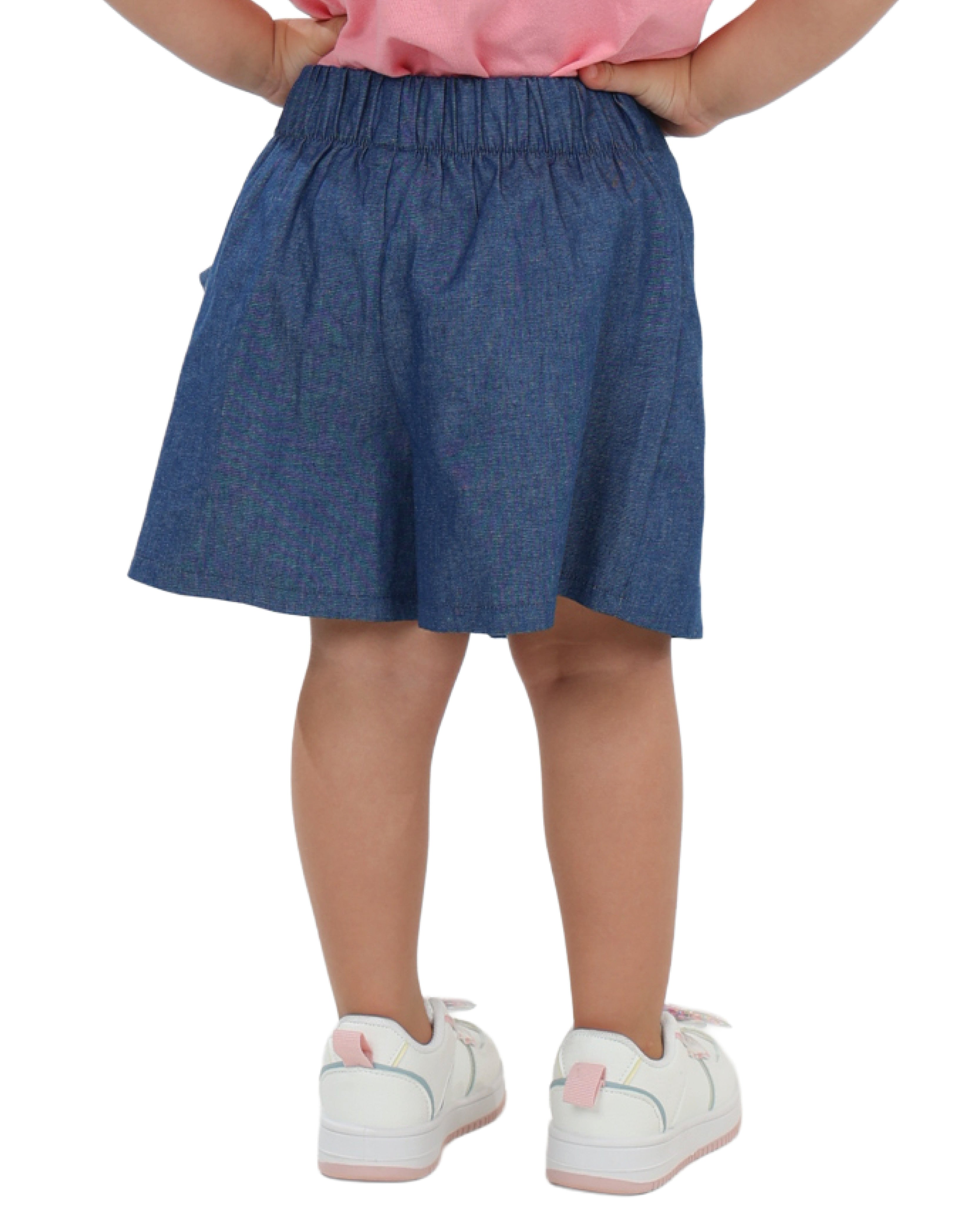 Bow Detail Denim Skort
