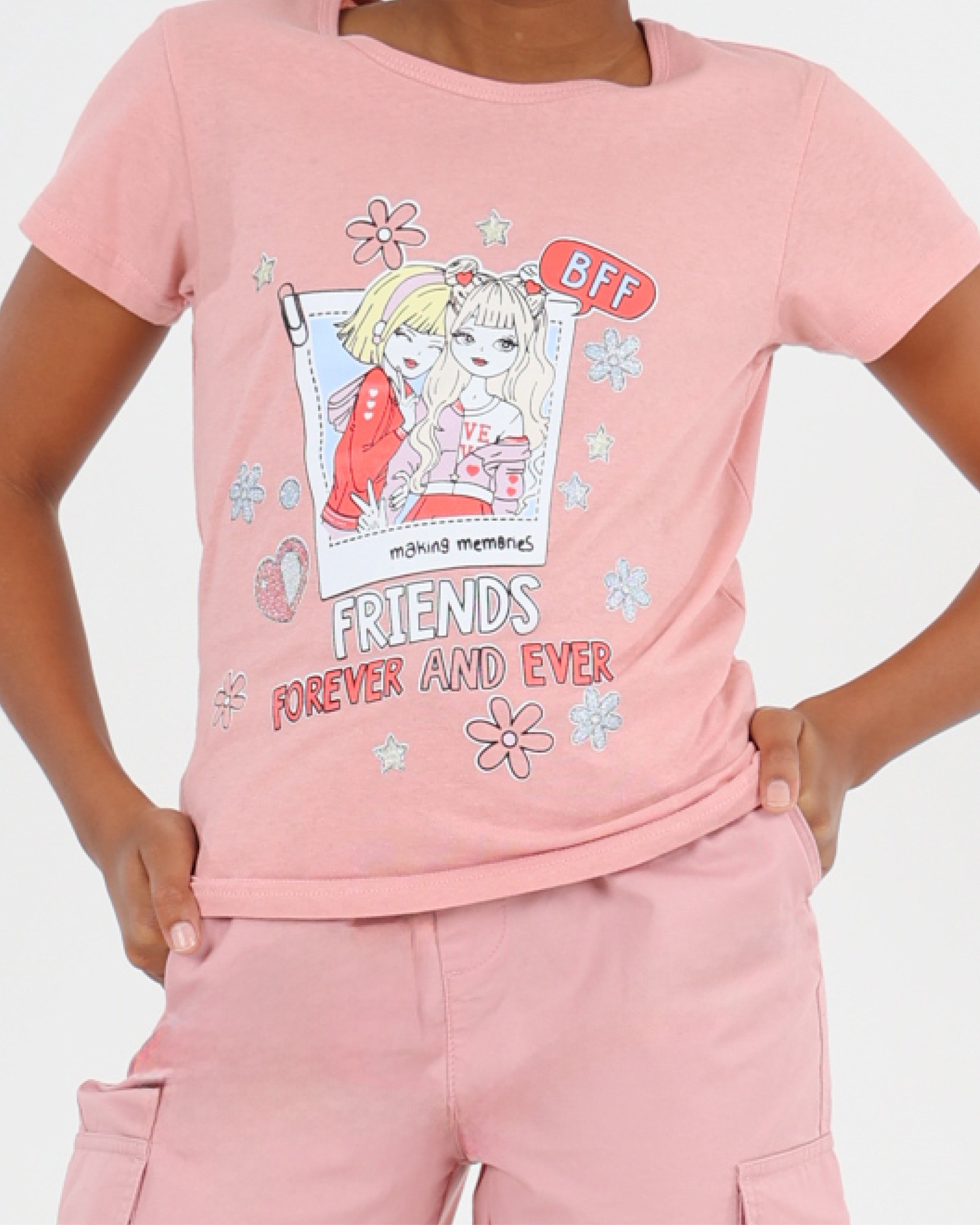 Short Sleeve Two Pack Besties Graphic T-Shirts