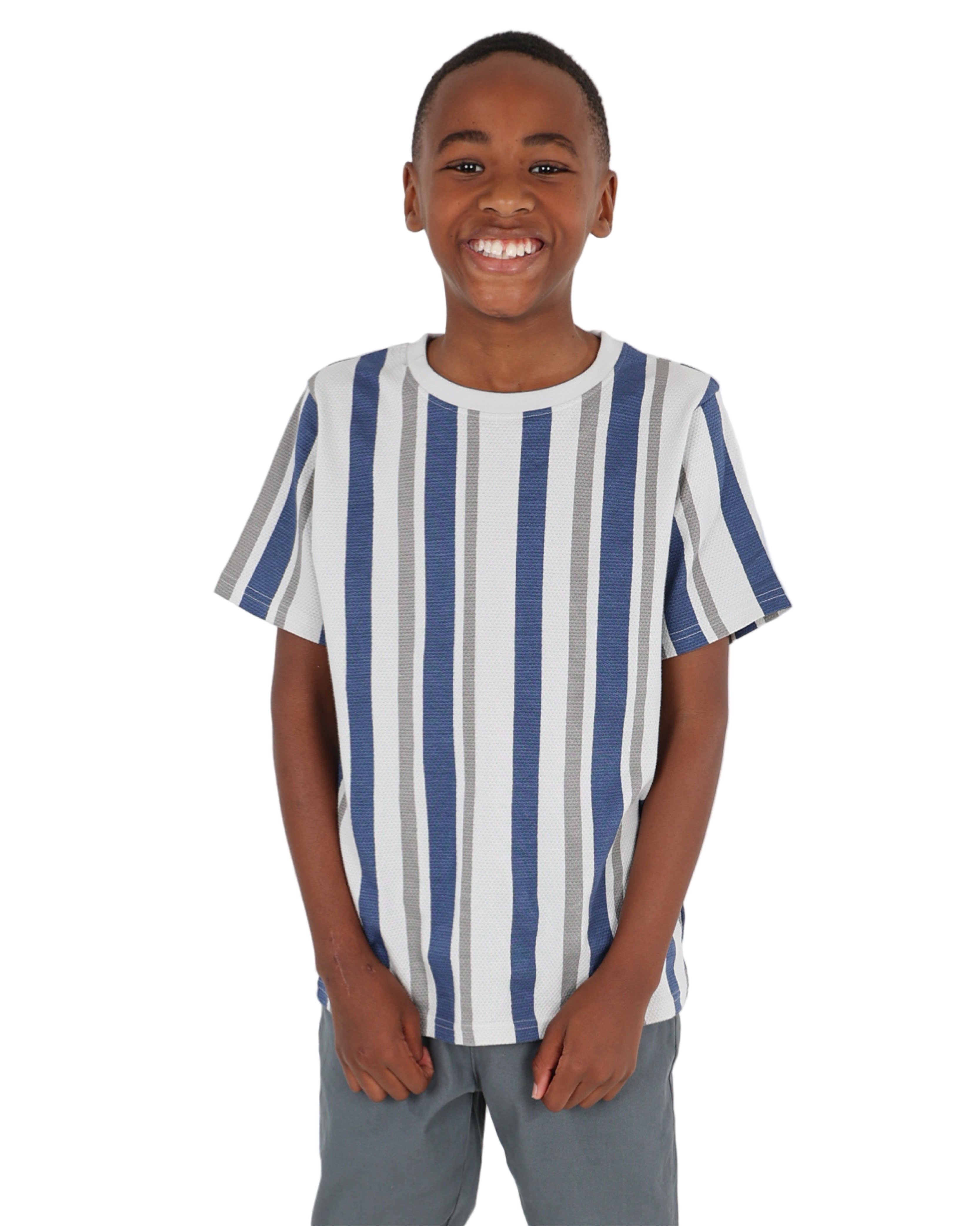Short Sleeve Textured Striped T-Shirt