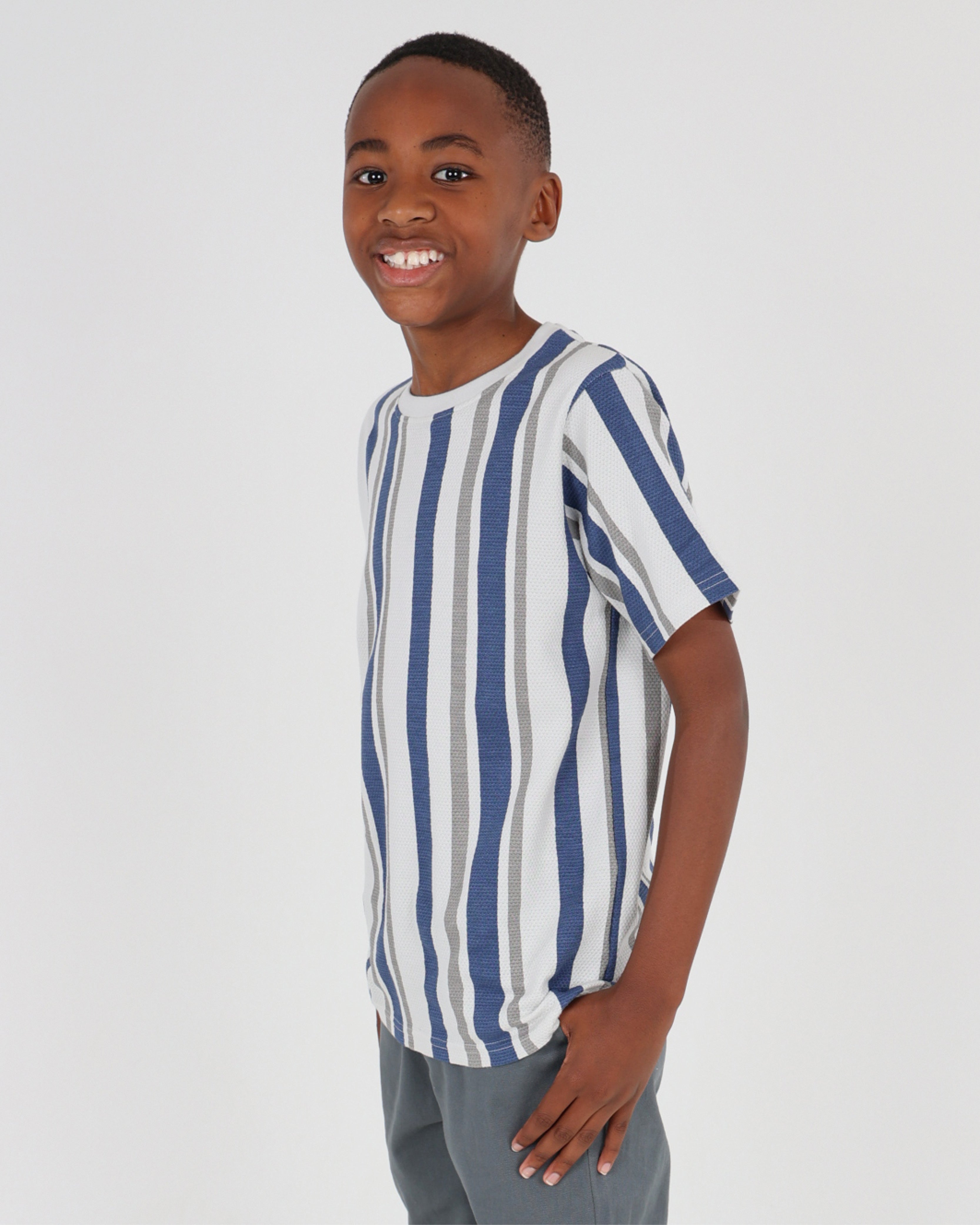 Short Sleeve Textured Striped T-Shirt