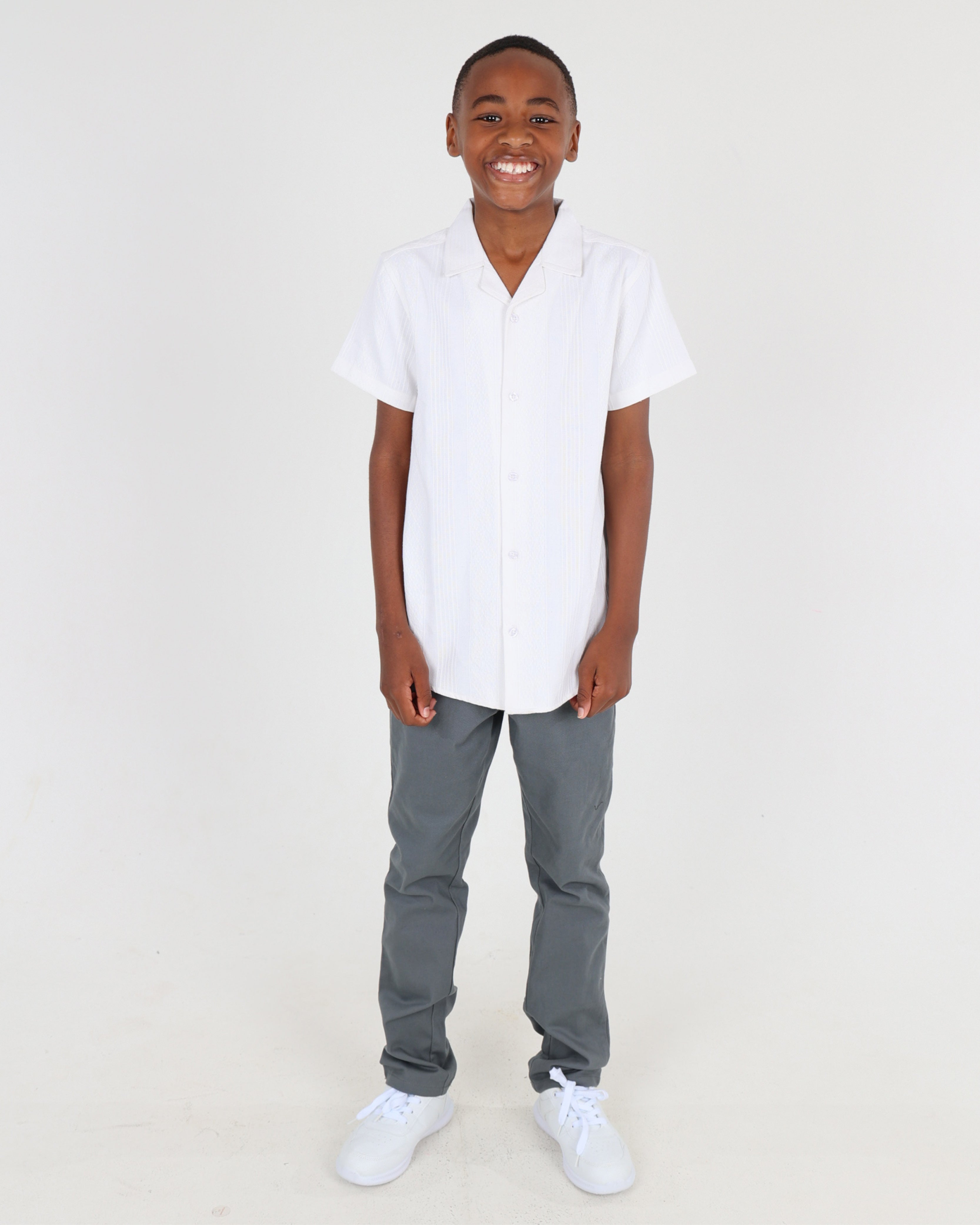 Big Boys Short Sleeve Resort Variegated Jacquard Resort Shirt