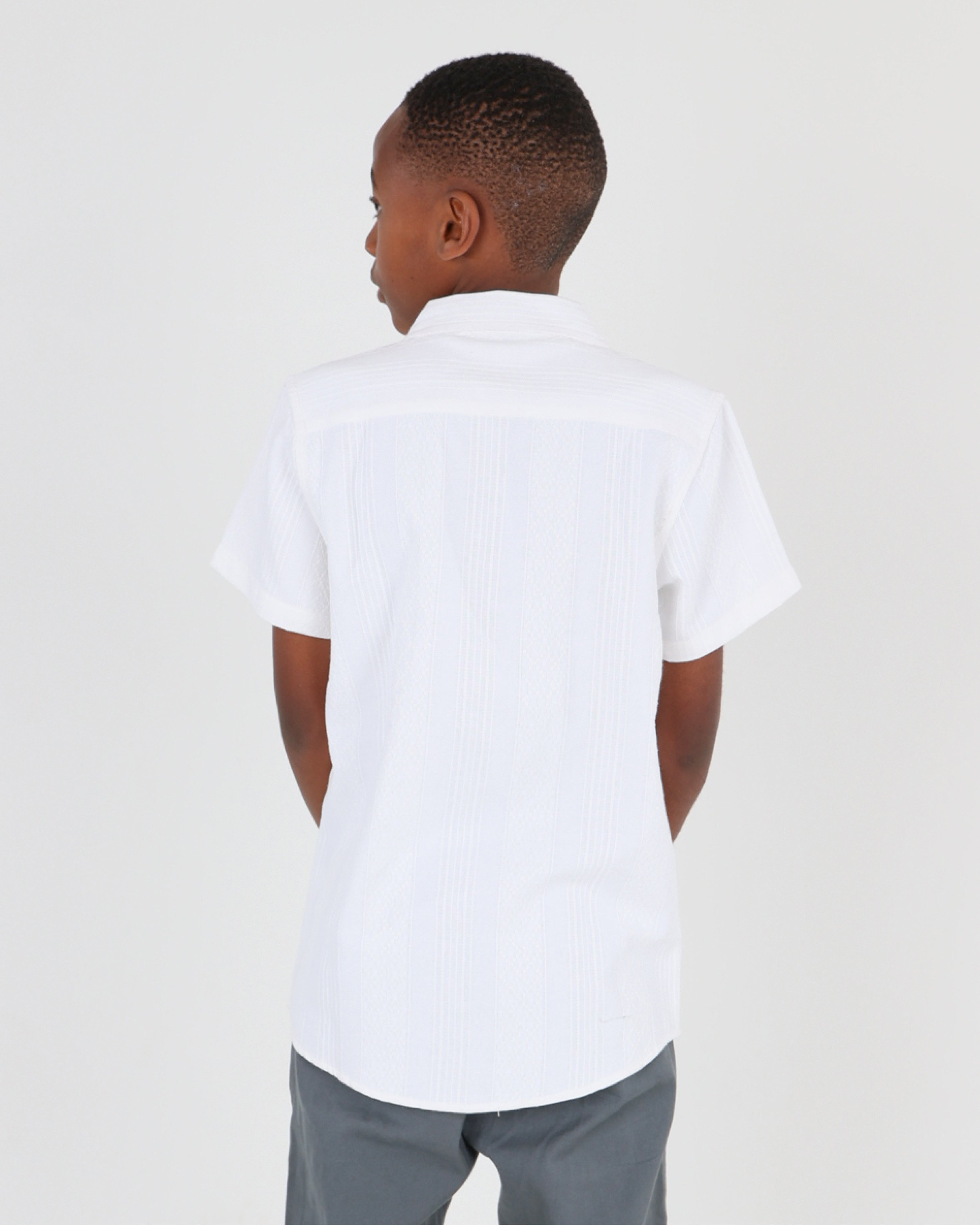 Big Boys Short Sleeve Resort Variegated Jacquard Resort Shirt