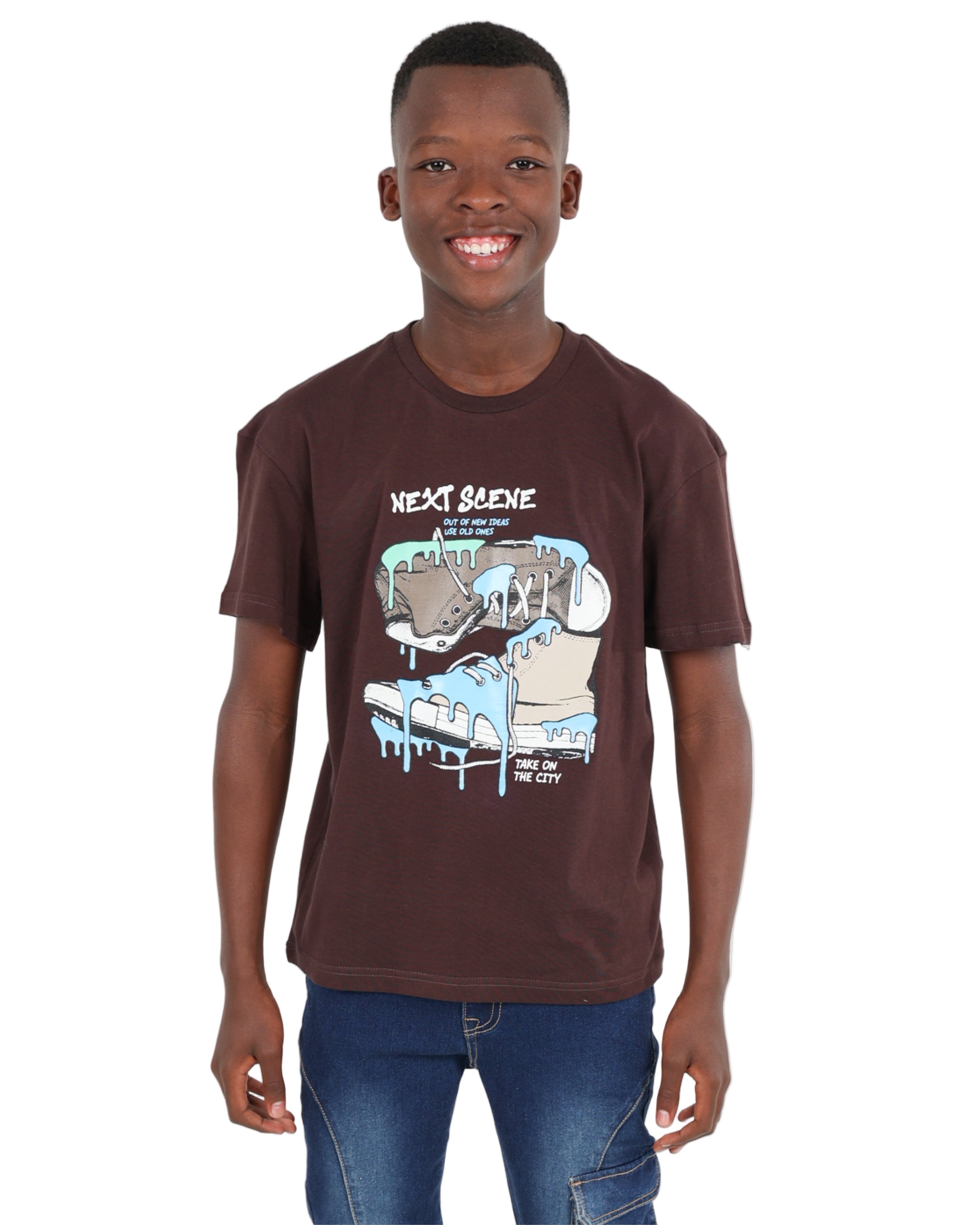 Boys Short Sleeve Statement Sneaker Graphic T-Shirt