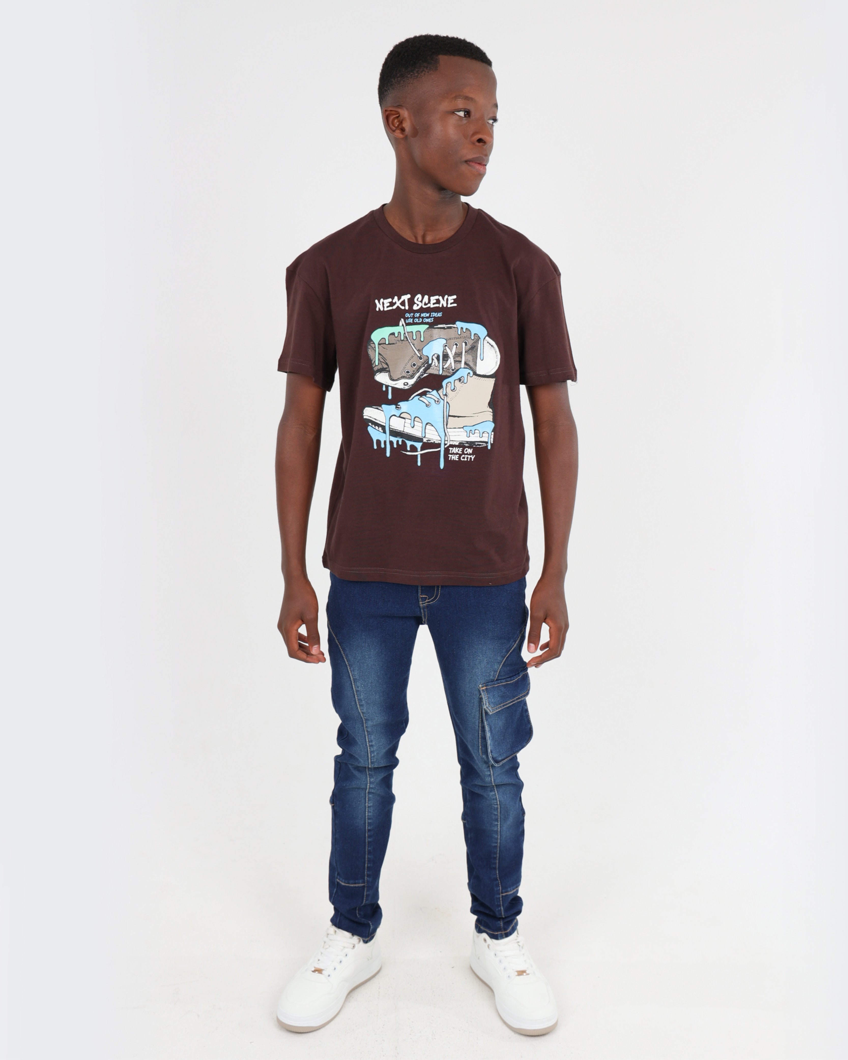 Boys Short Sleeve Statement Sneaker Graphic T-Shirt