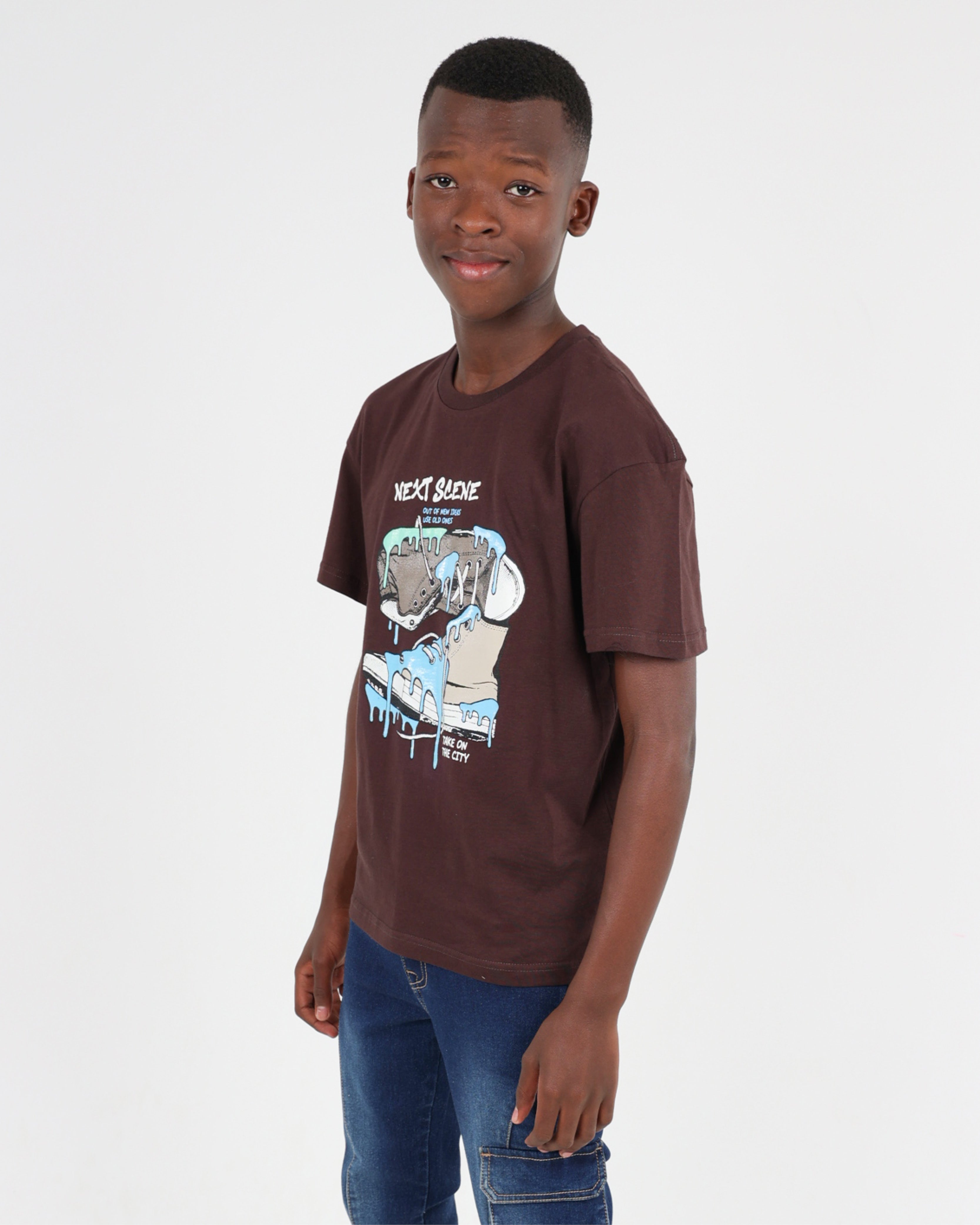 Boys Short Sleeve Statement Sneaker Graphic T-Shirt