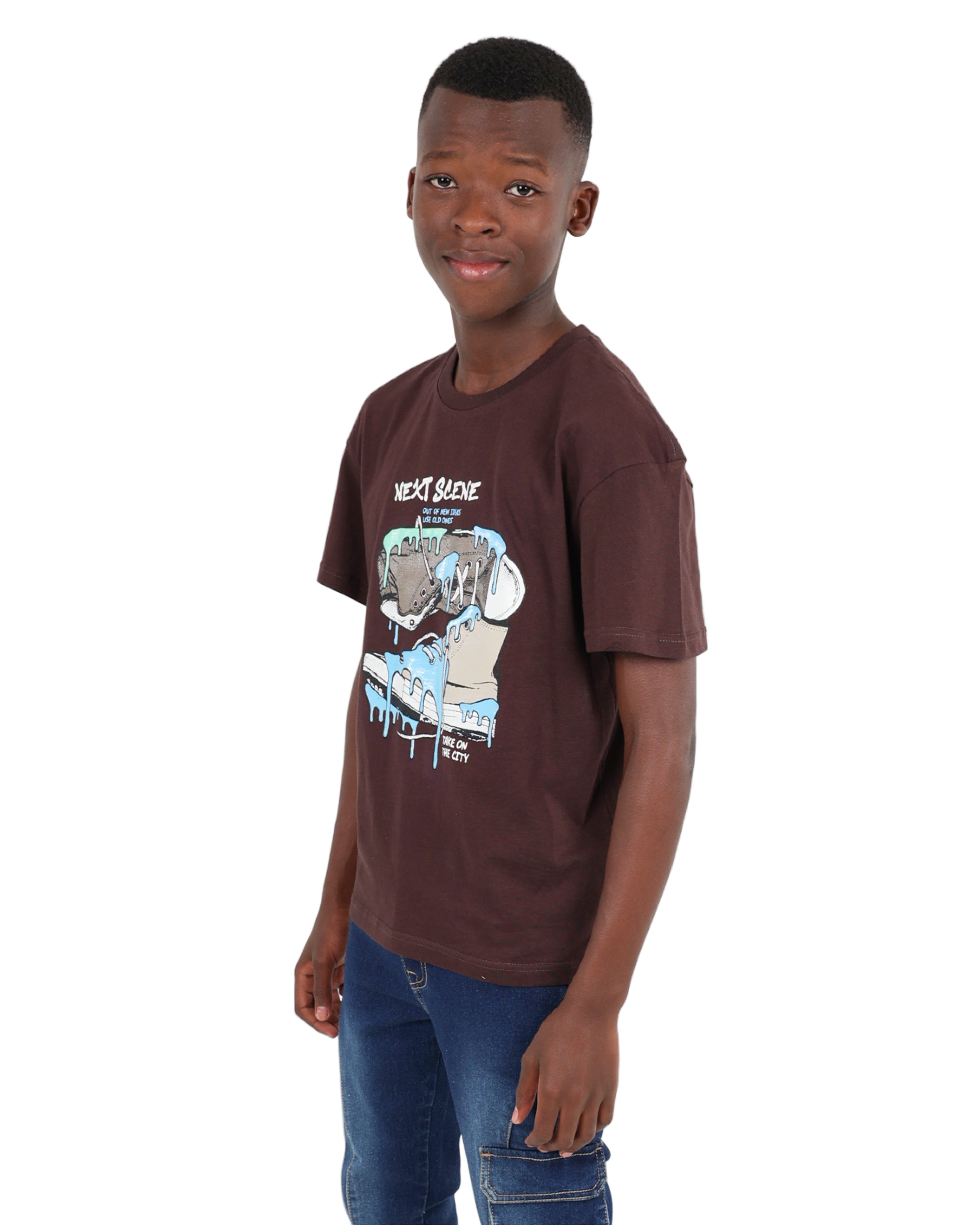 Boys Short Sleeve Statement Sneaker Graphic T-Shirt