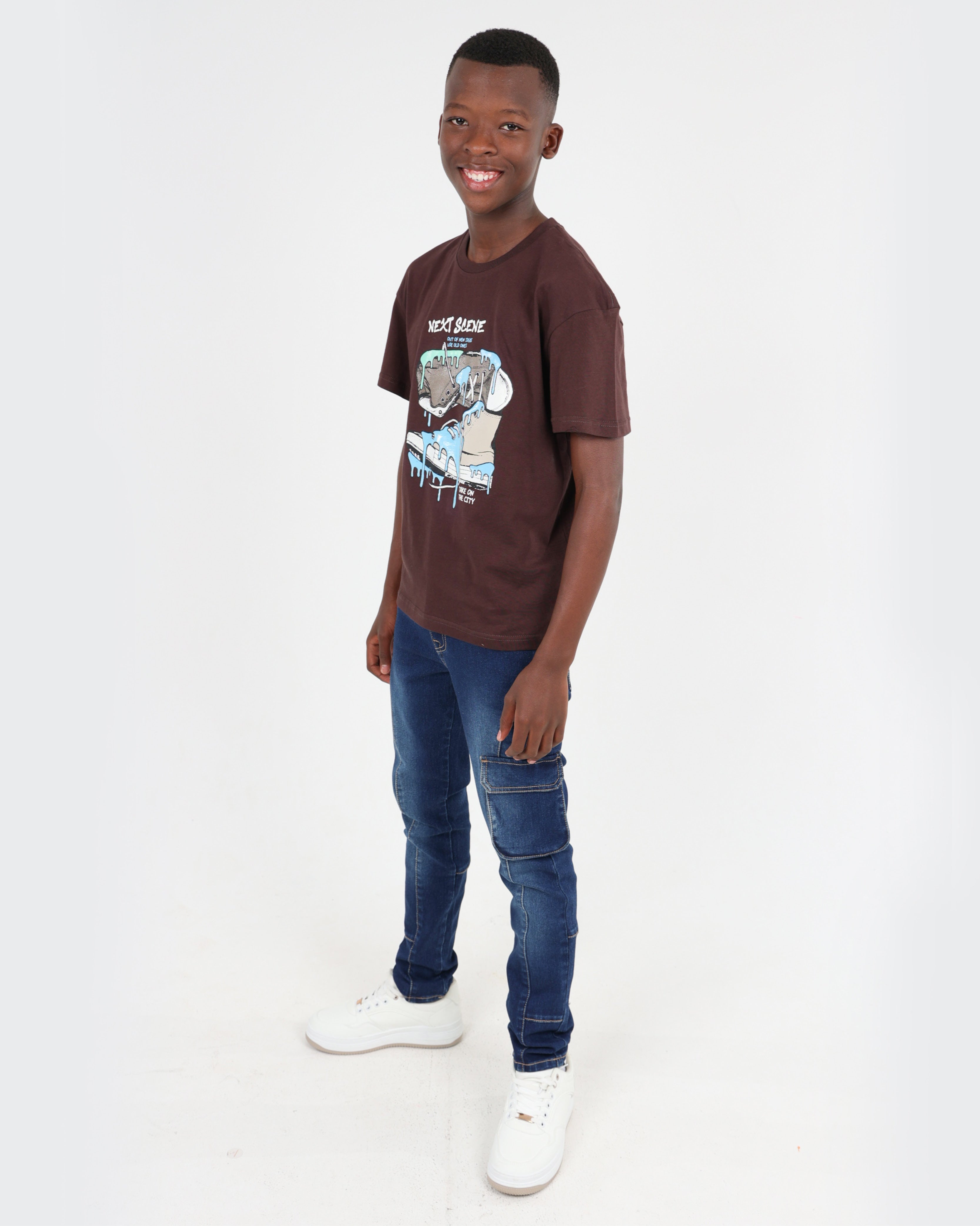 Boys Slim Fit Cargo Jeans
