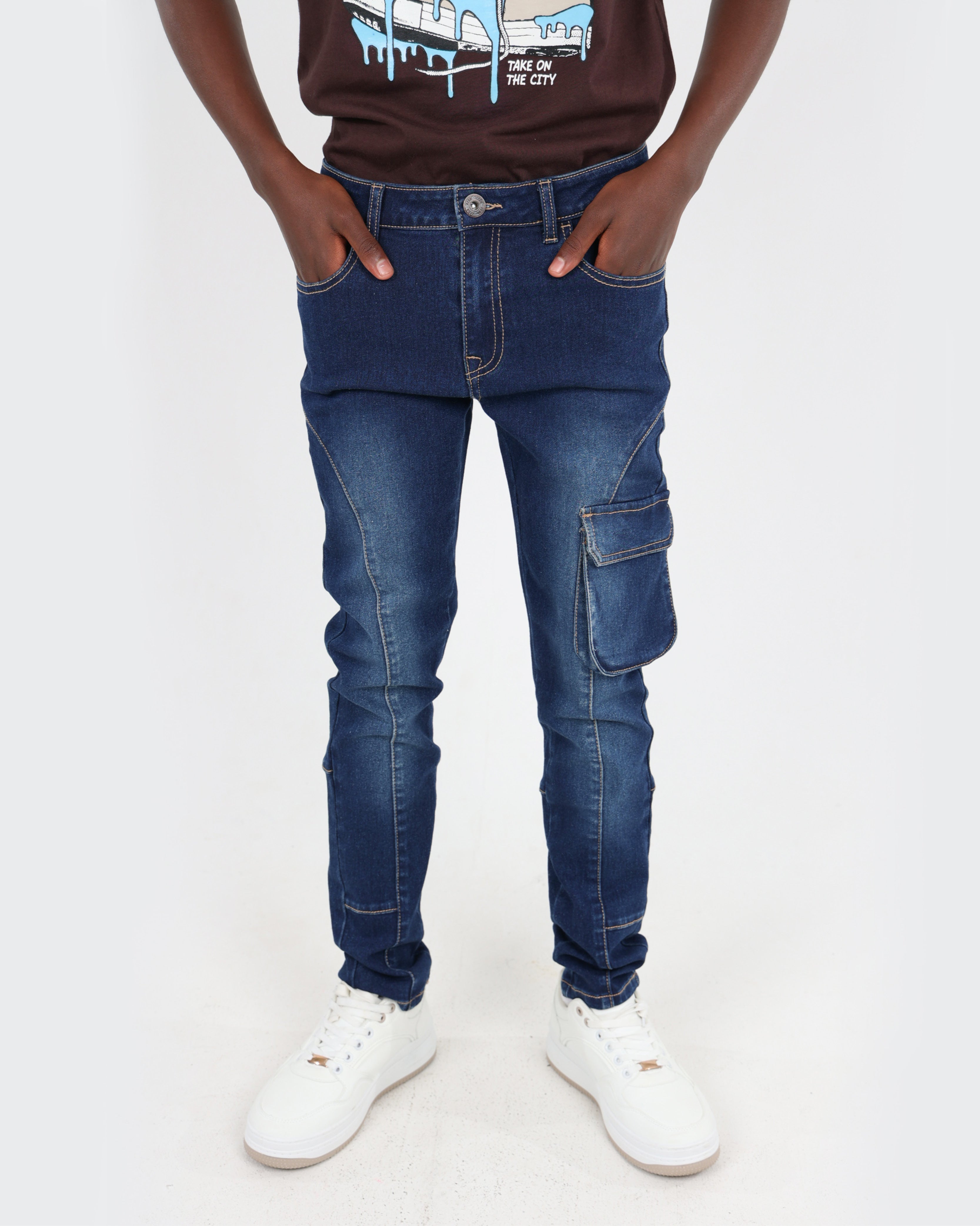 Boys Slim Fit Cargo Jeans