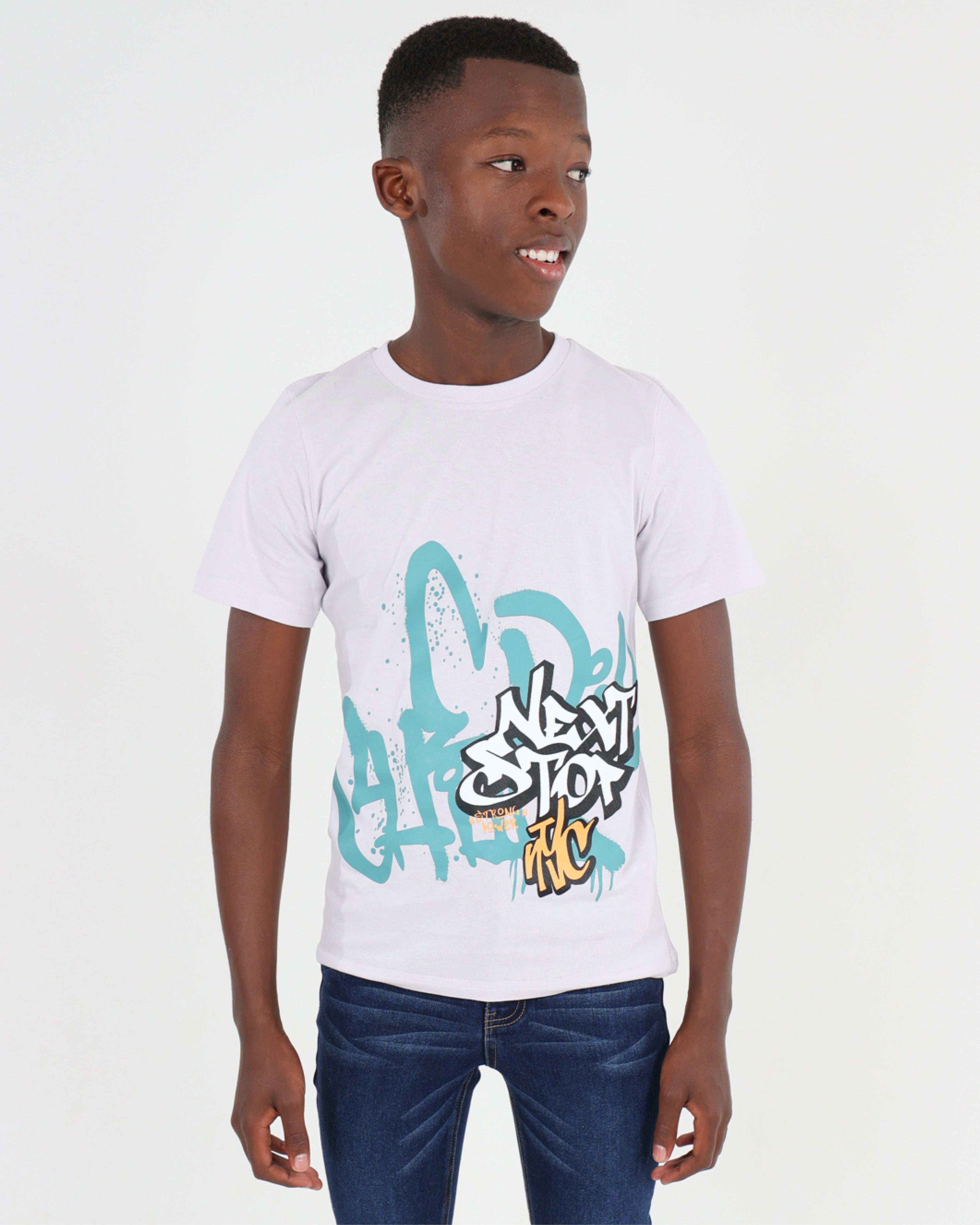 Big Boys Short Sleeve Next Stop NYC Graphic T-Shirt