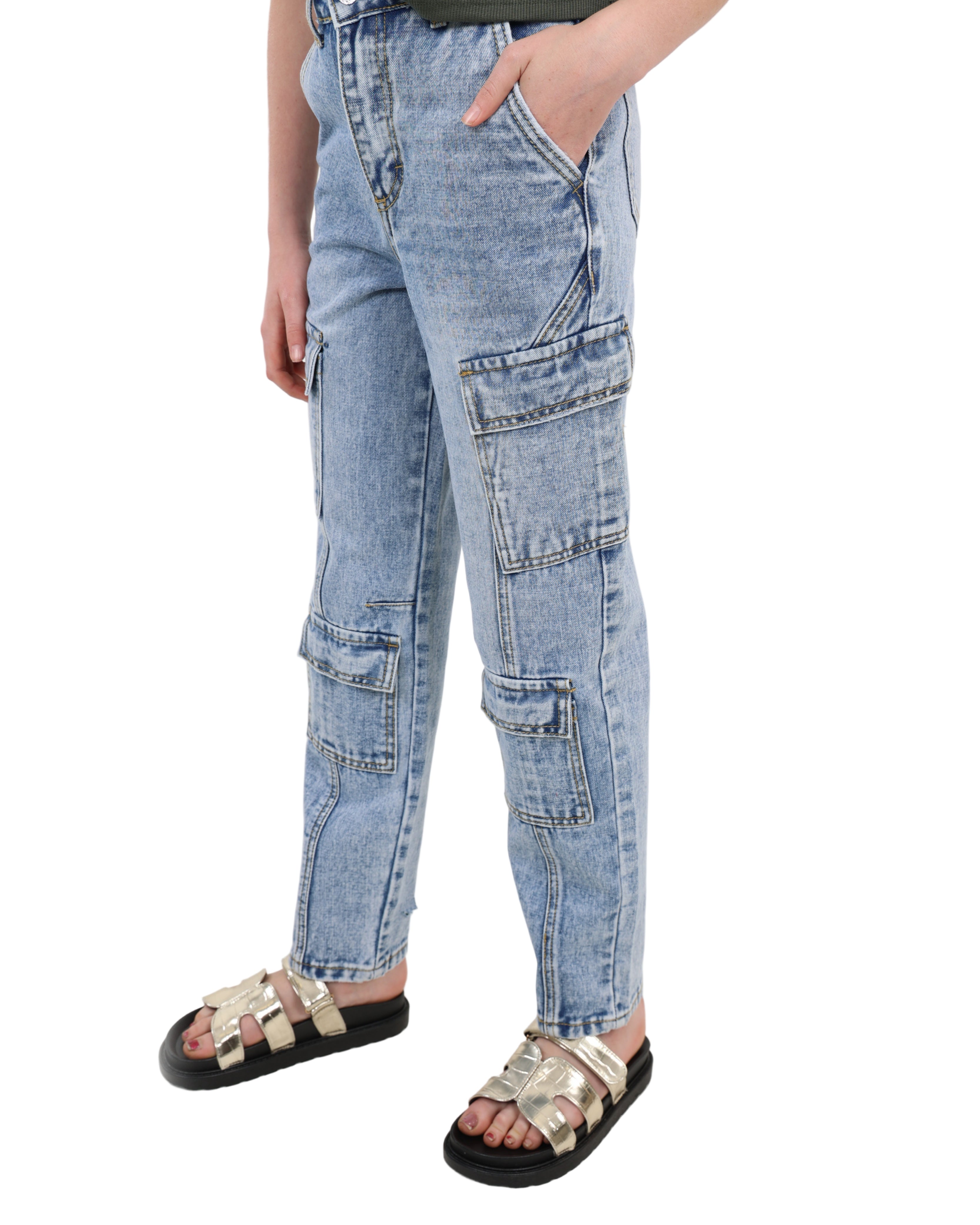 Light Blue Cargo Jeans