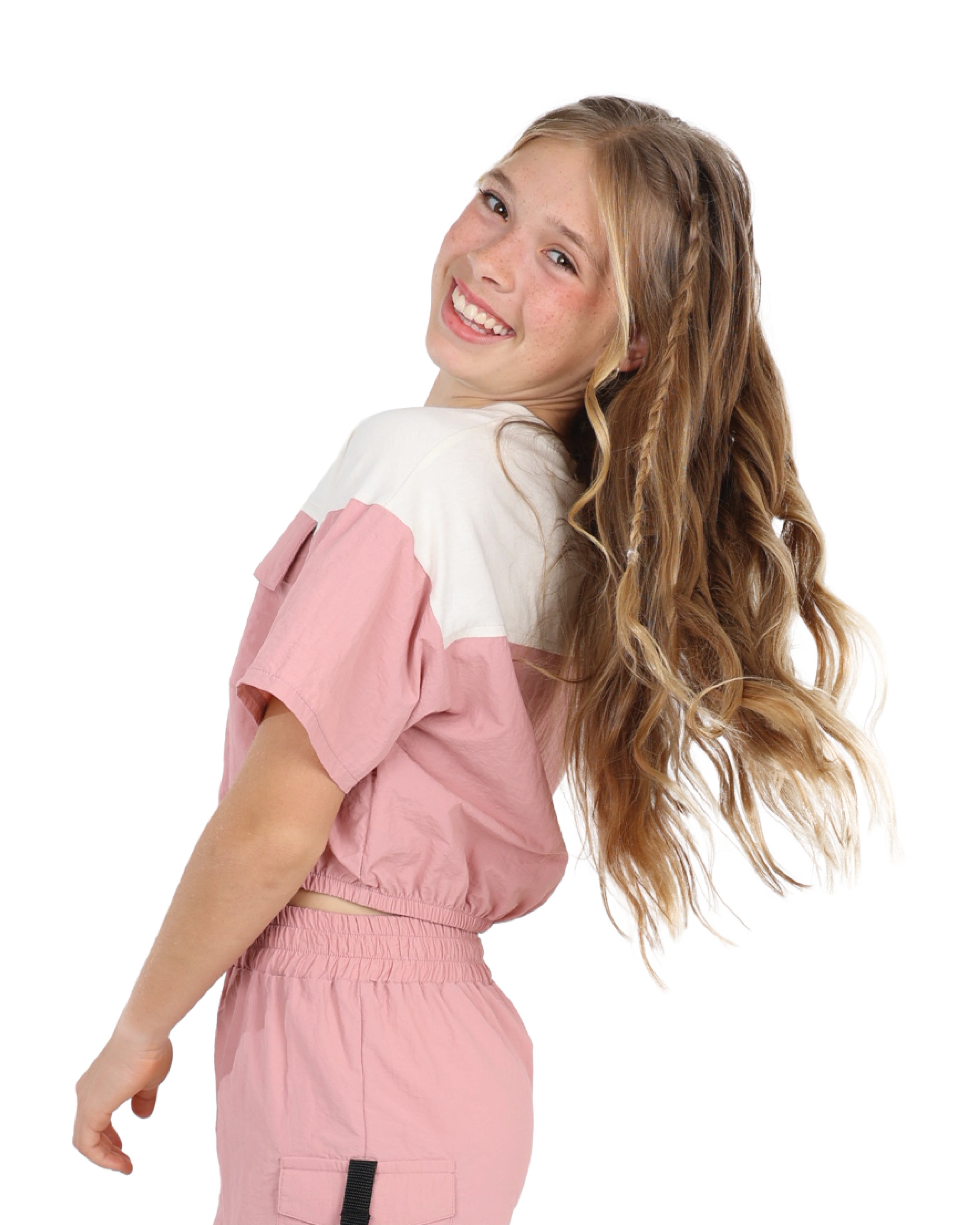 Parachute Style Colour Block Short Sleeve Top