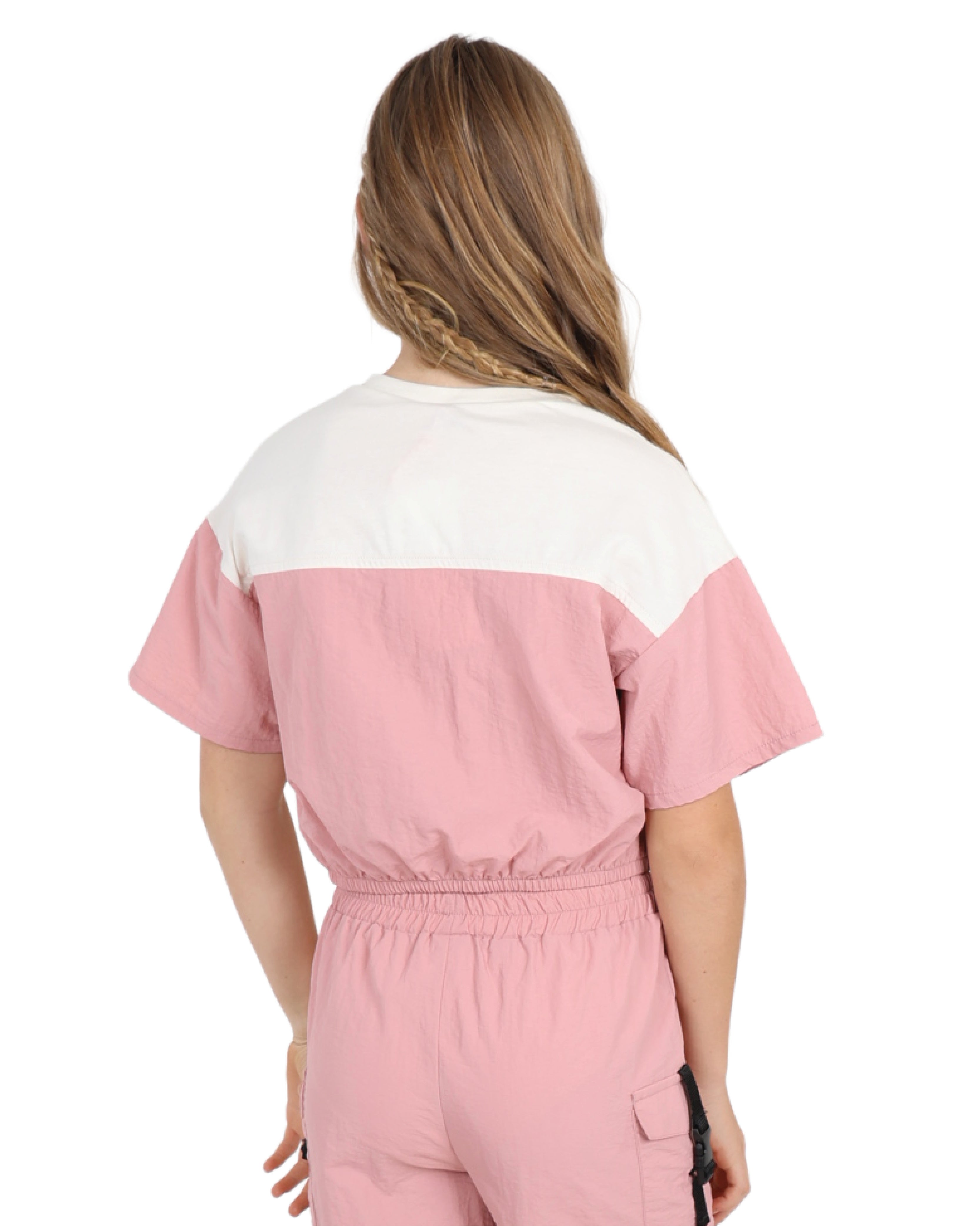 Parachute Style Colour Block Short Sleeve Top