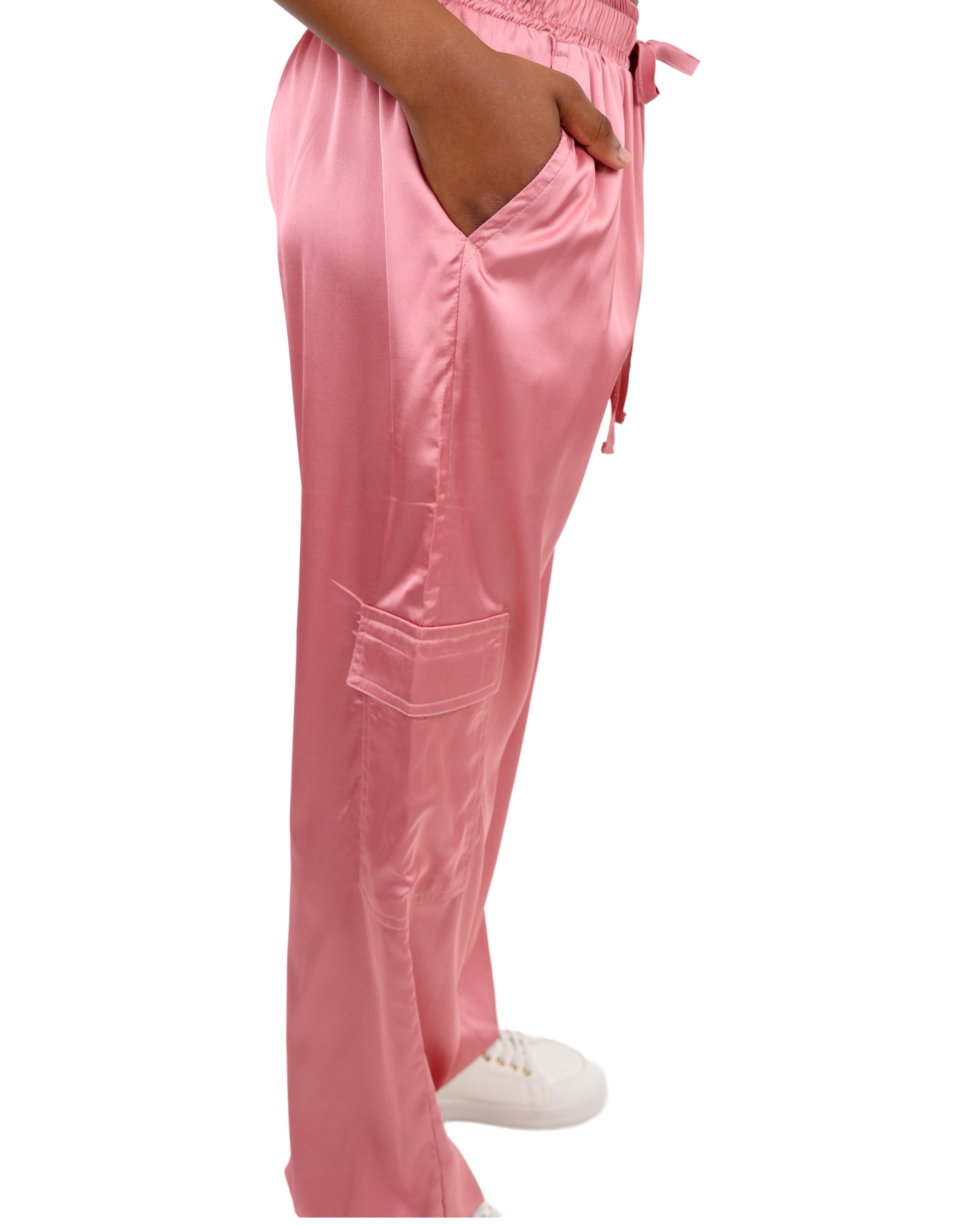 Satin Cargo Joggers