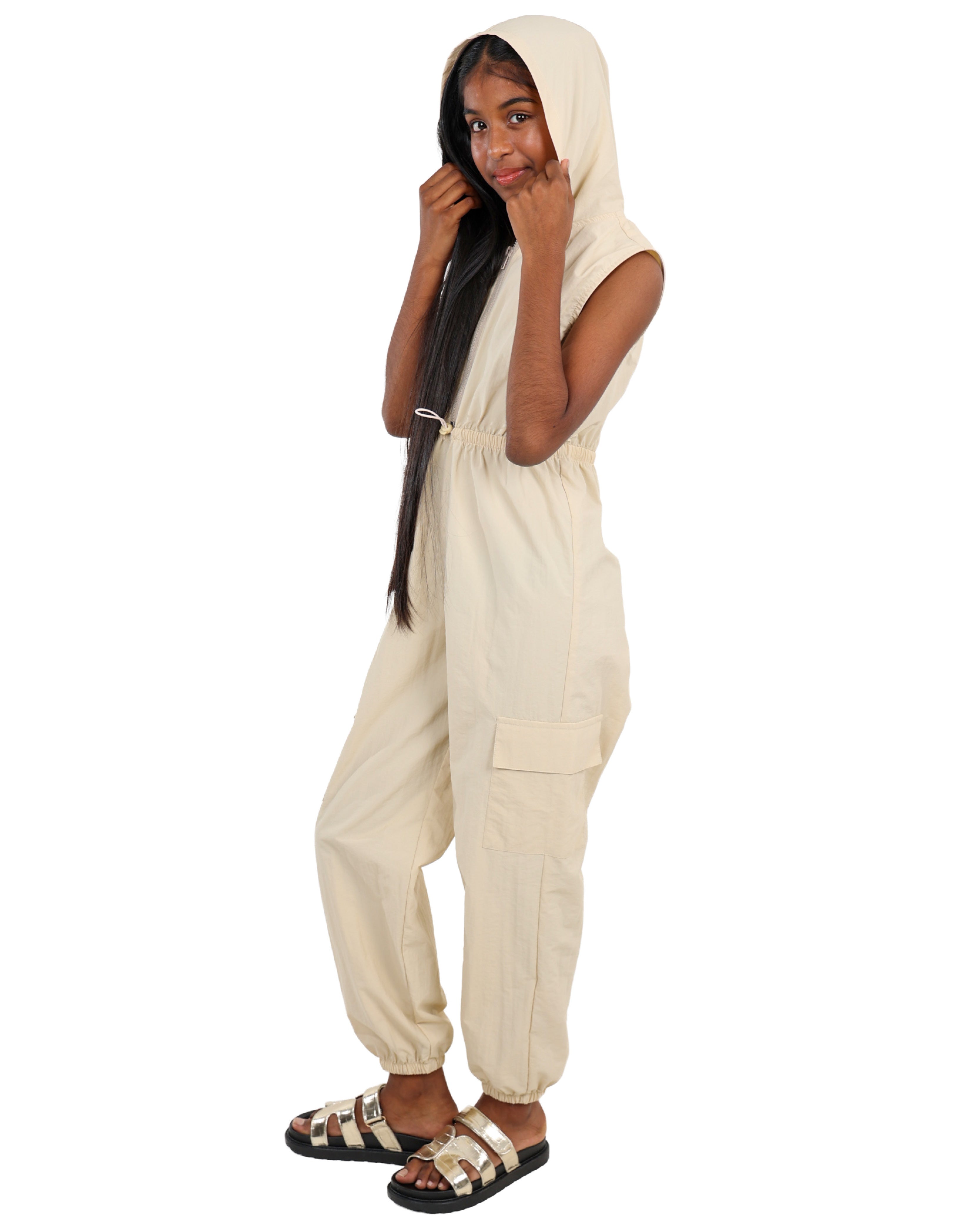 Parachute Style Cargo Jumpsuit