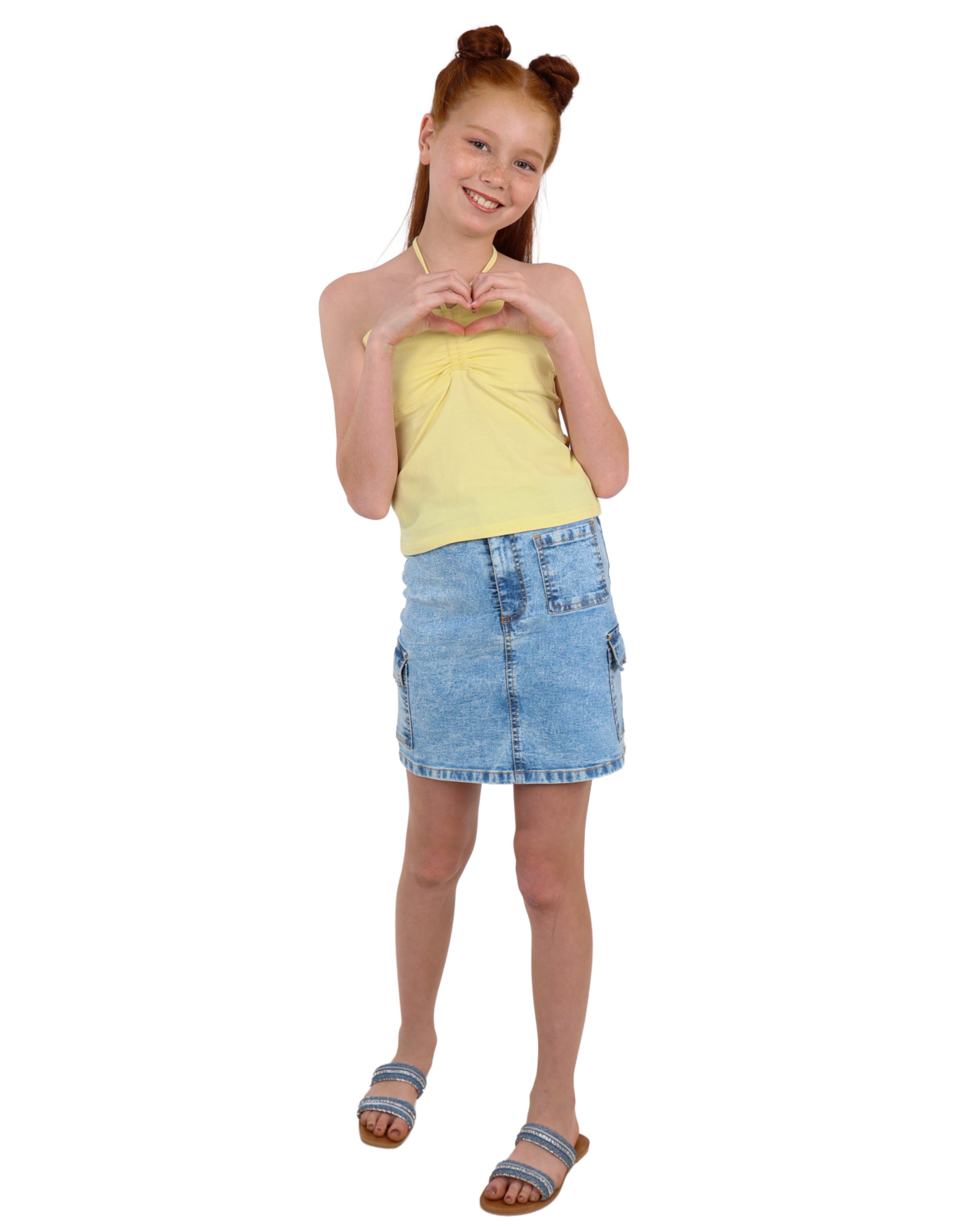 Yellow Boobtube Tie Up Top