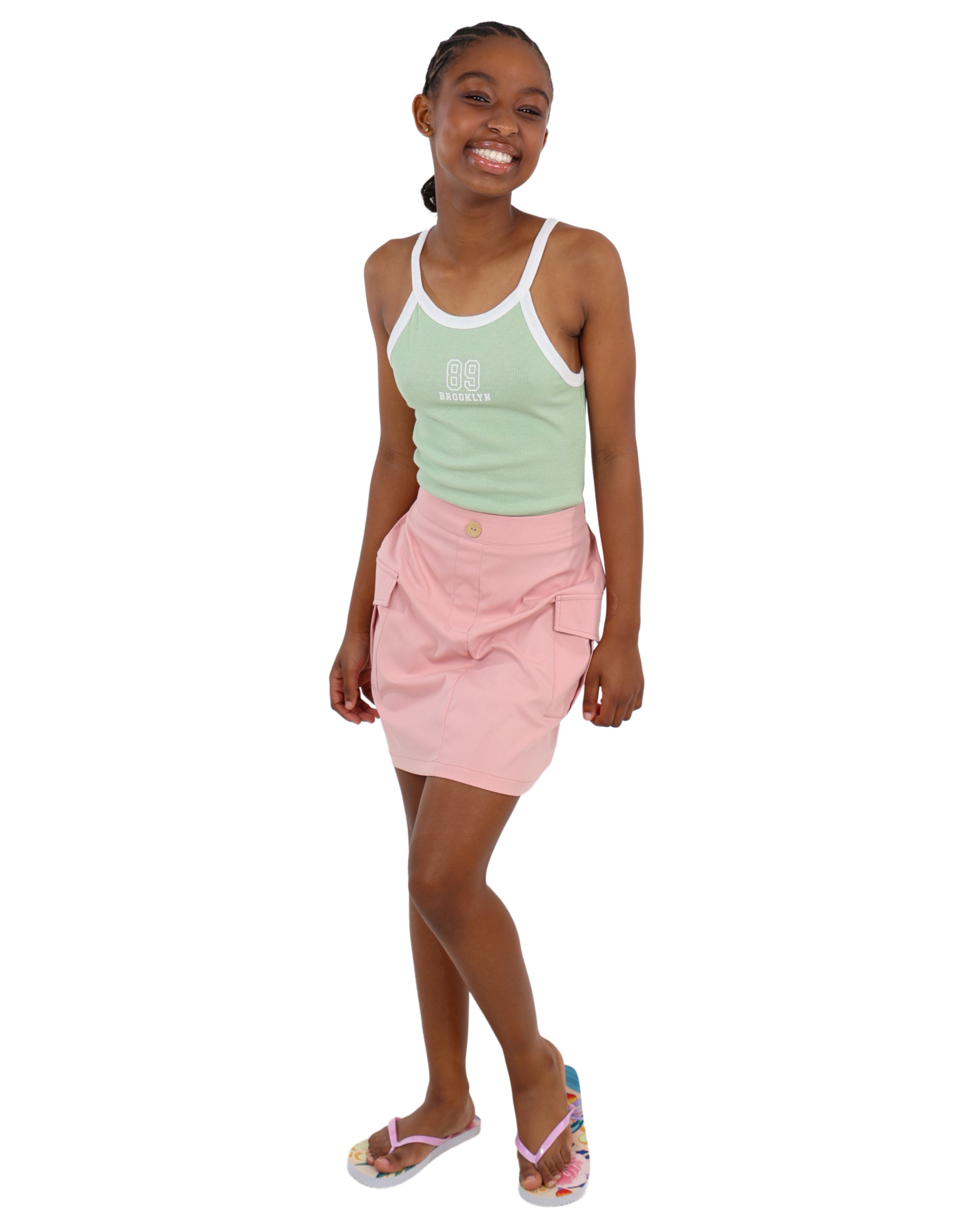 Sage Contrast Trim Tank Top