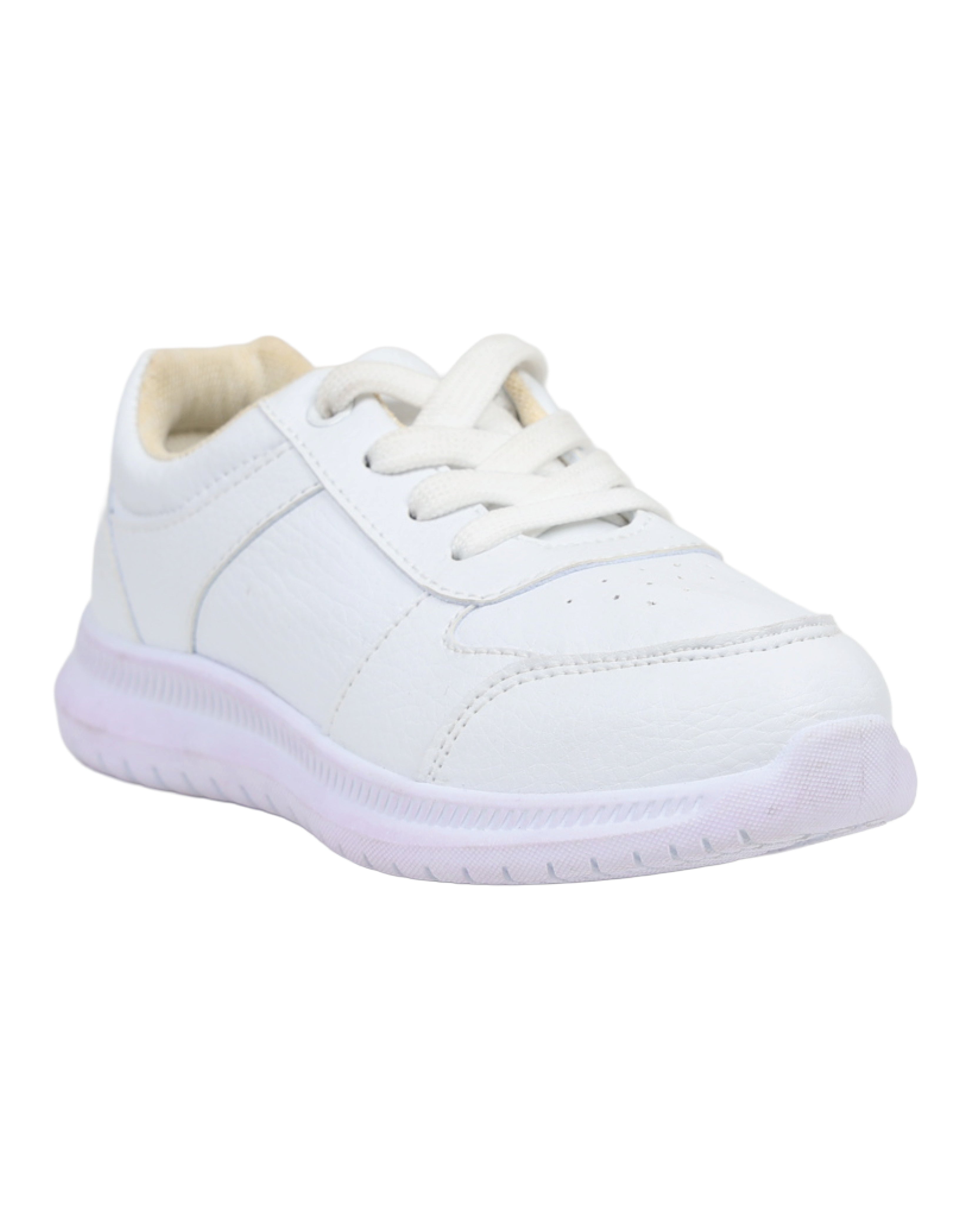Boys Basic White Lace Up Trainers