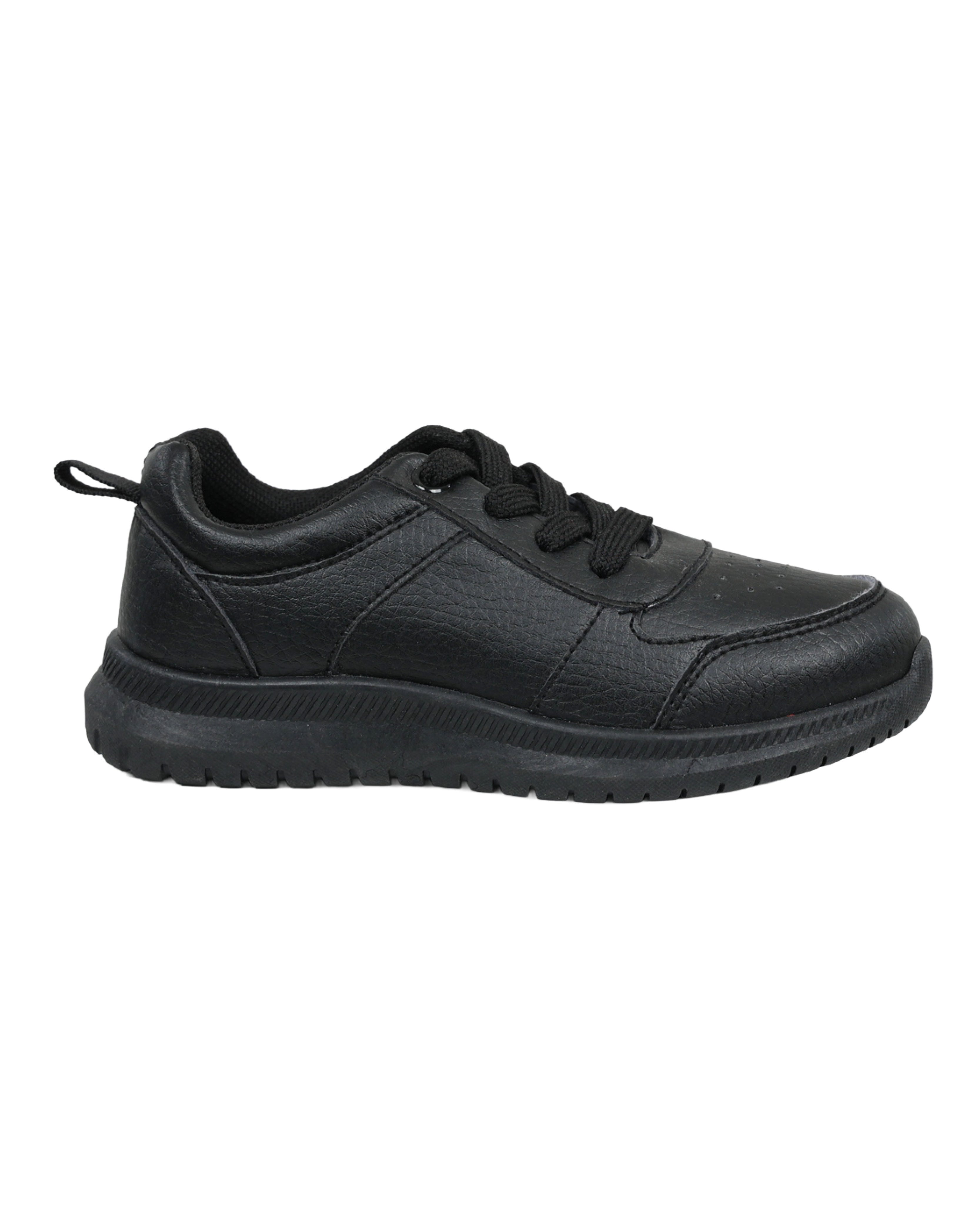Boys Black Lace Up Trainers