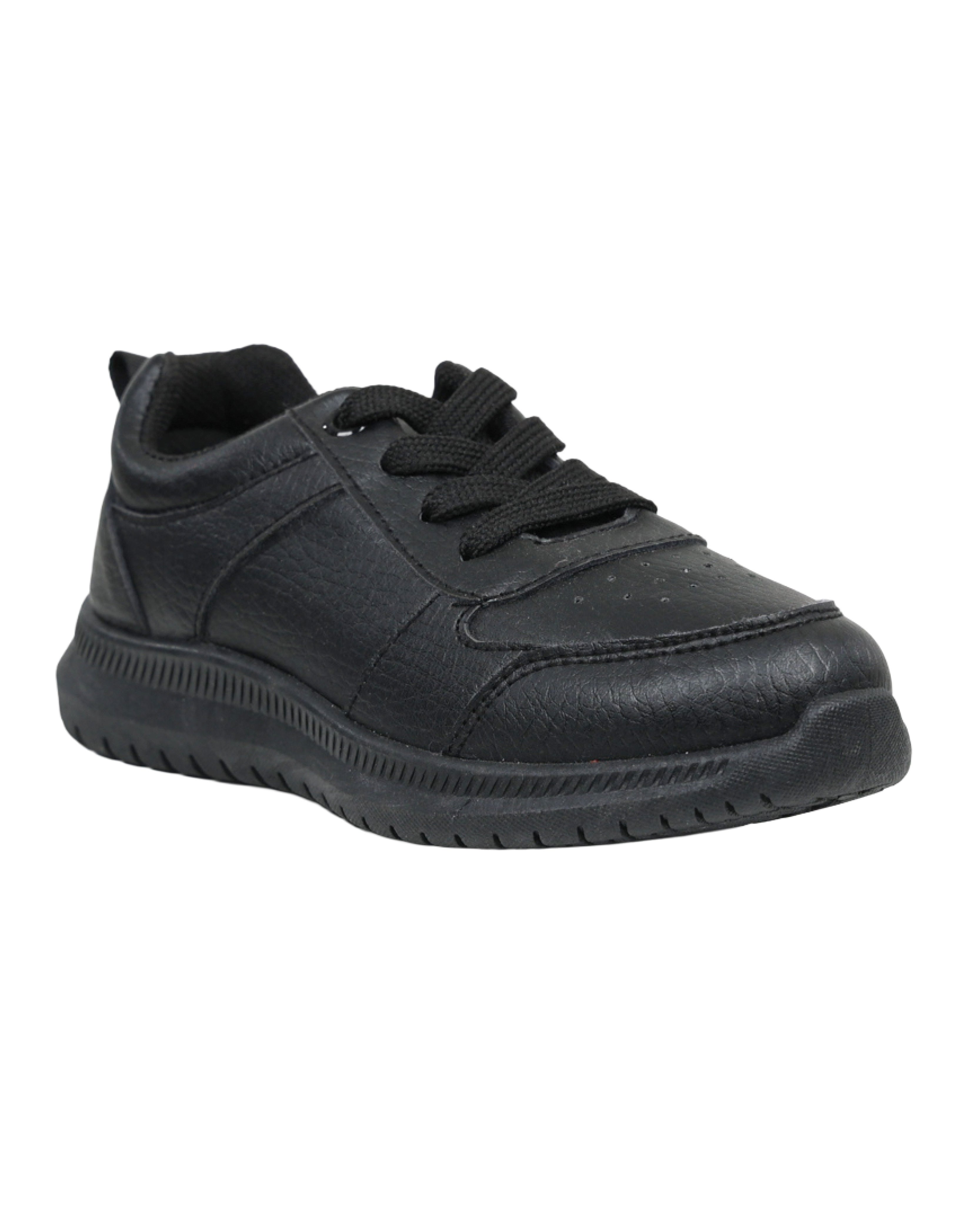 Boys Black Lace Up Trainers