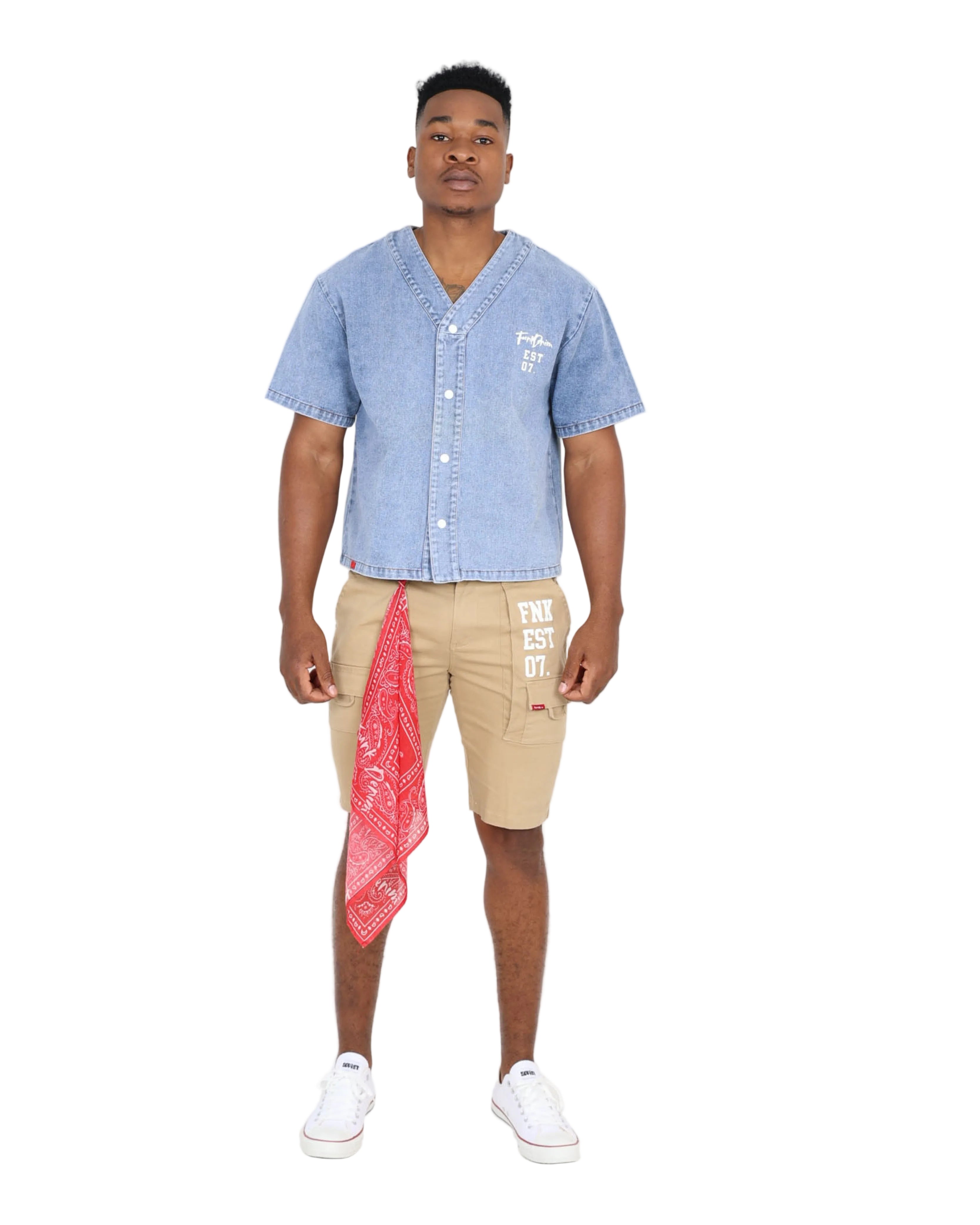 Funk Utility Denim Statement Shorts