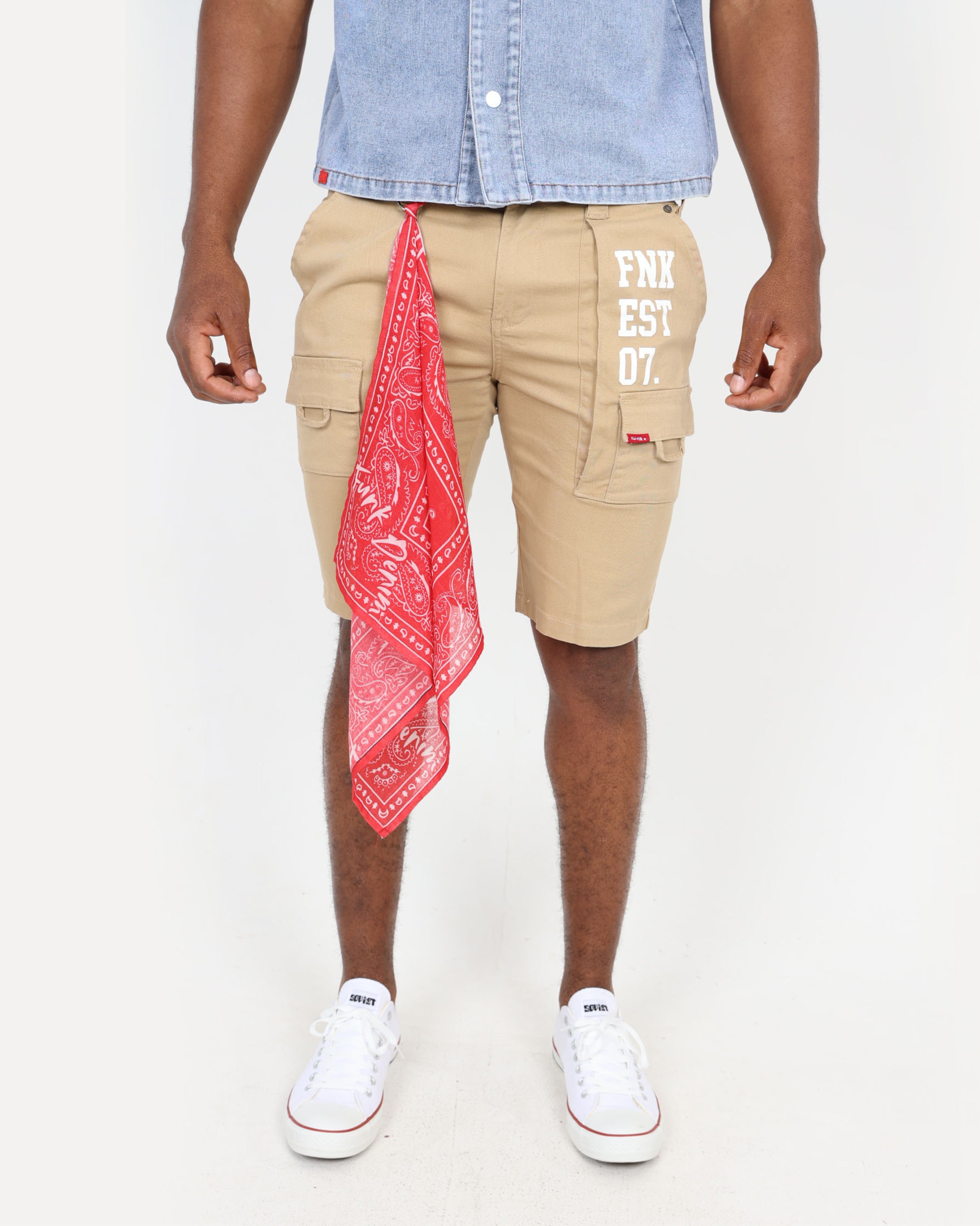 Funk Utility Denim Statement Shorts