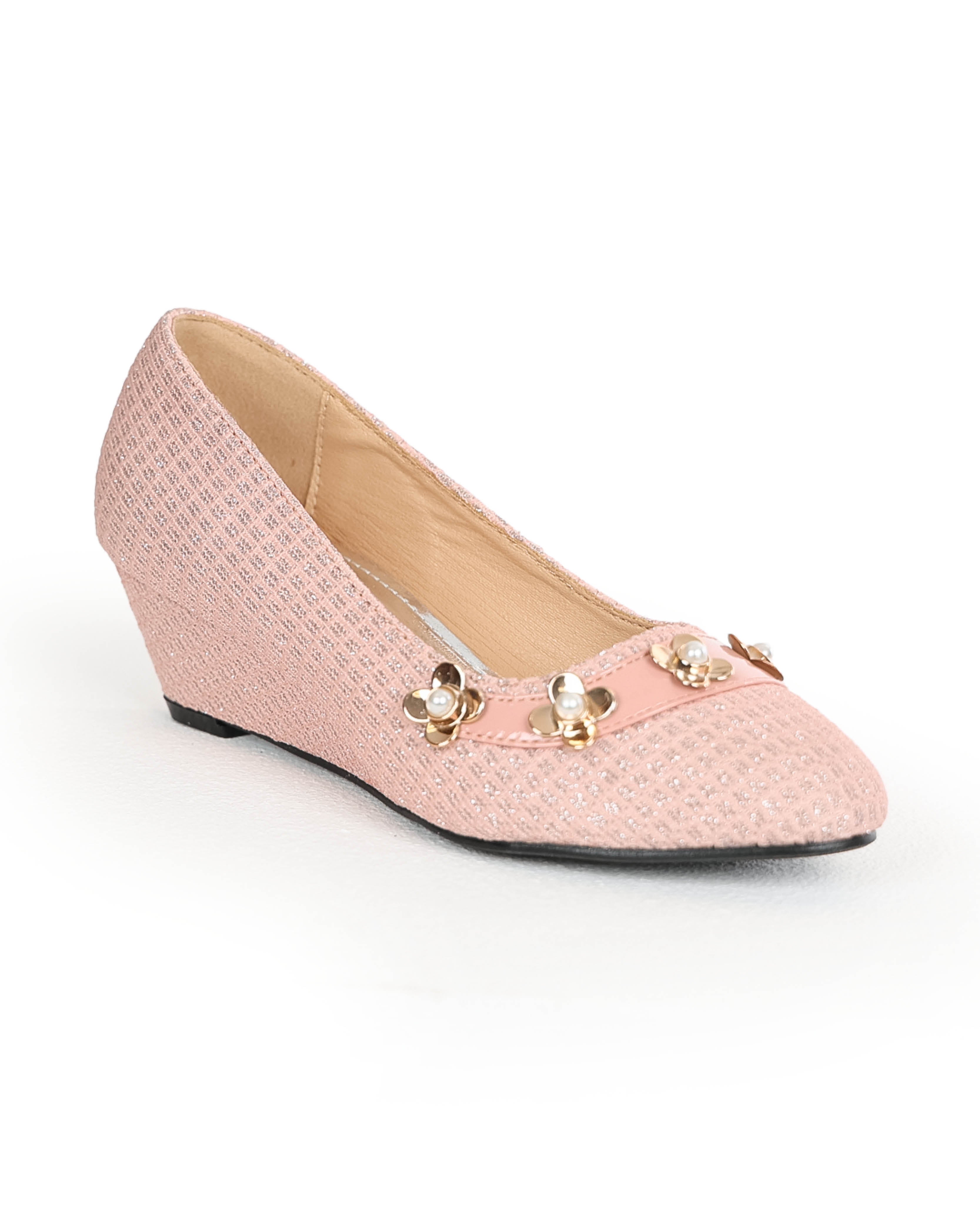 Girls Flower Wedge Shoes