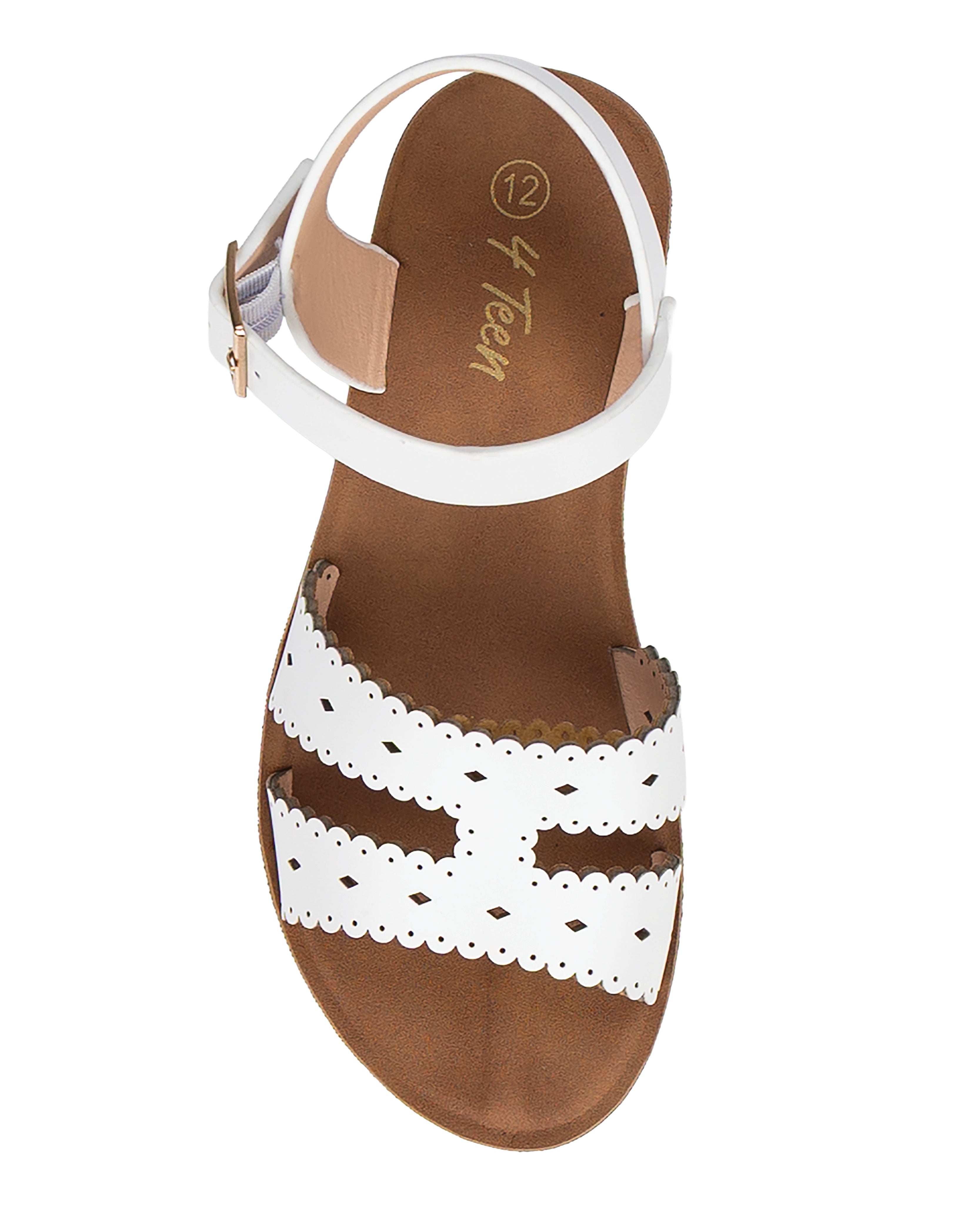 Girls Scallop Laser Cut Moulded Sandal