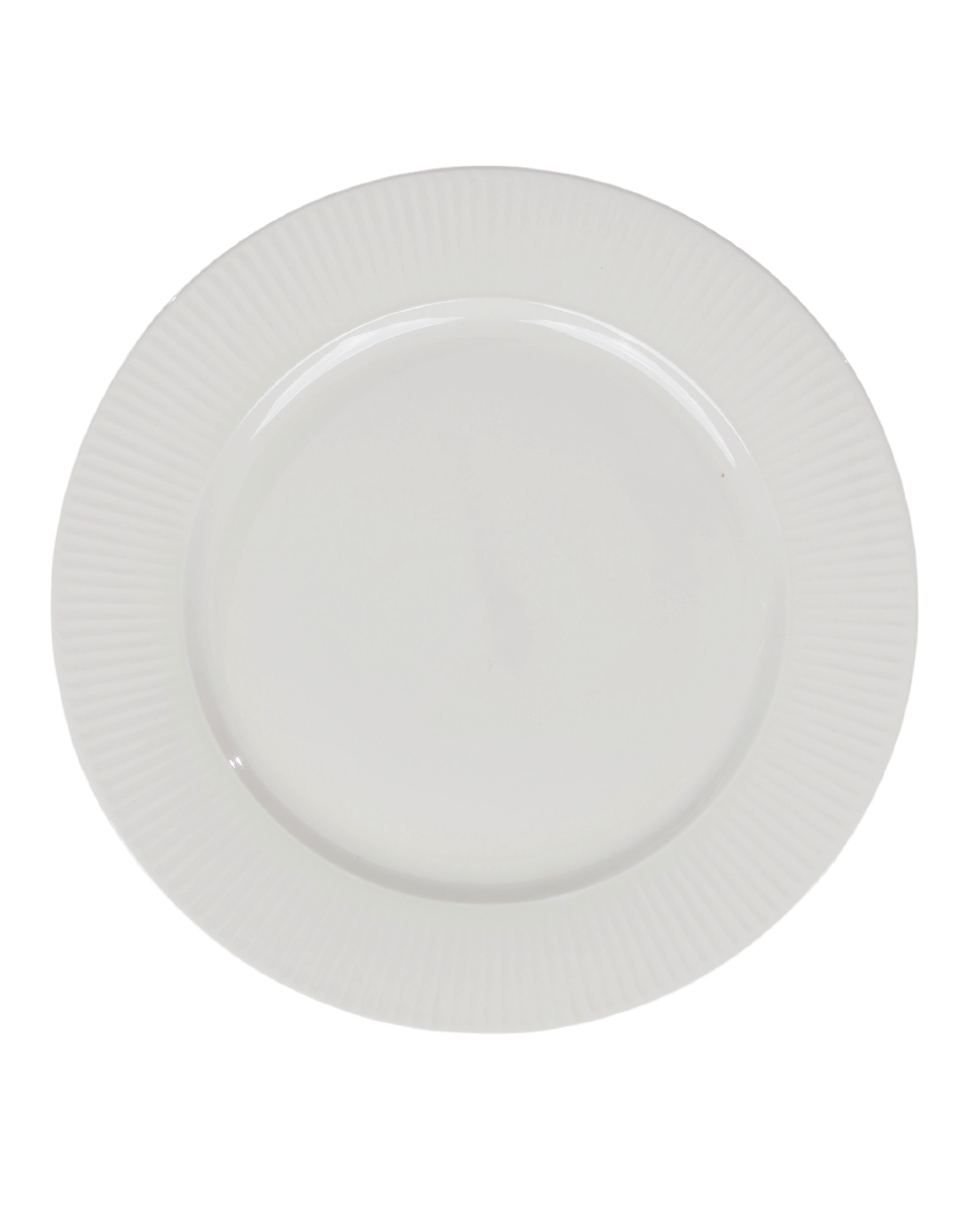 White Ribbed Trimmed Edge Side Plate