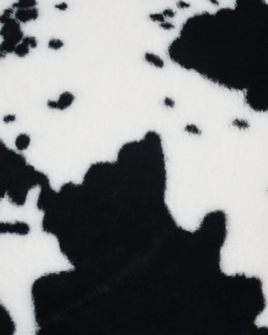 Black Fluffy Animal Hide Printed Scatter Cushion