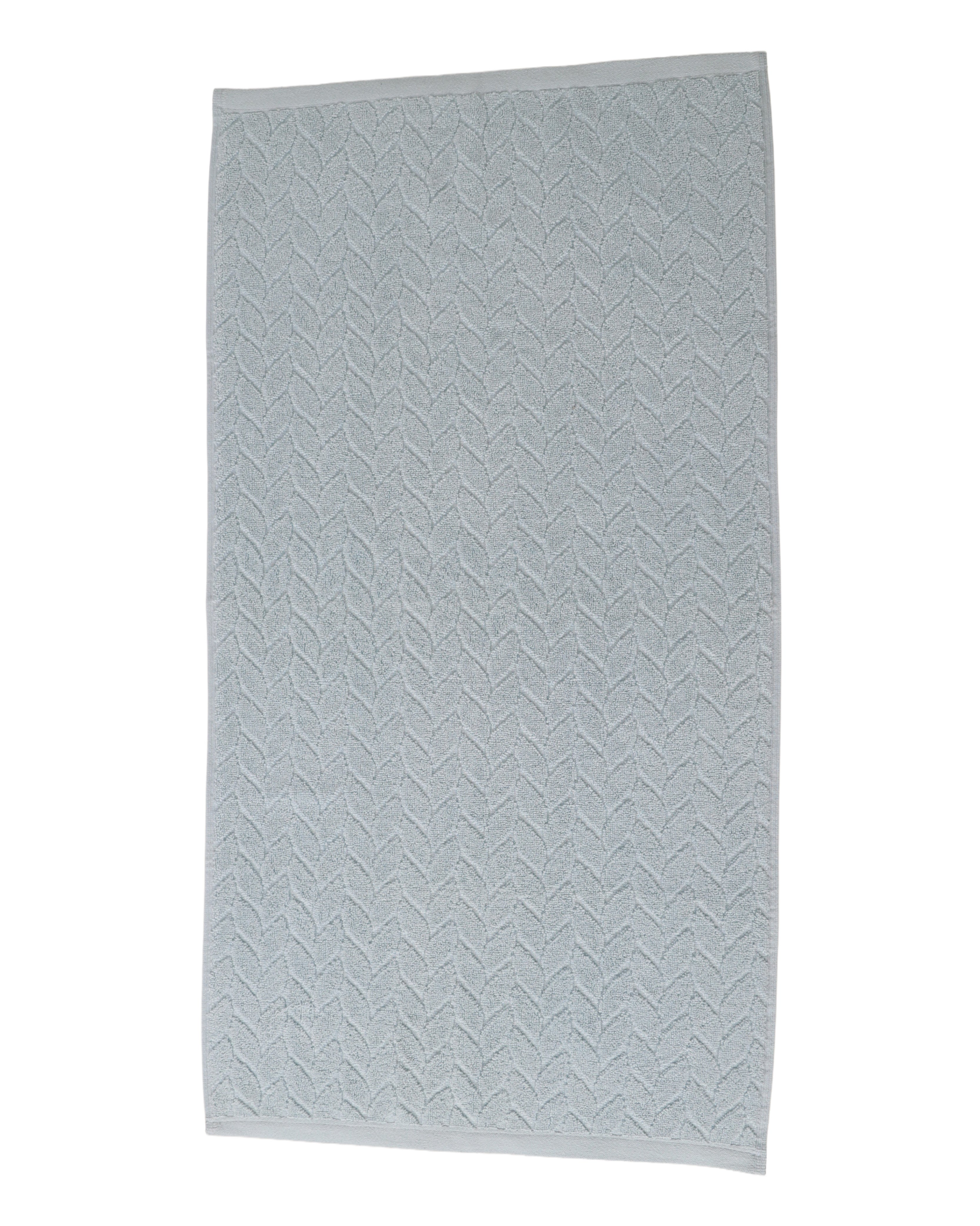 Duck Egg Jacquard Leaf Cotton Bath Towel