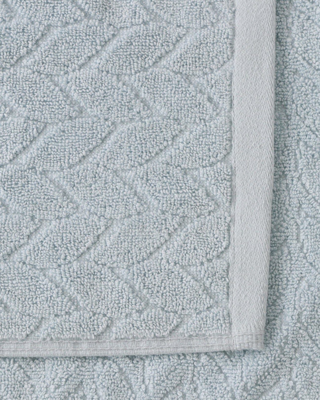Duck Egg Jacquard Leaf Cotton Guest Towel