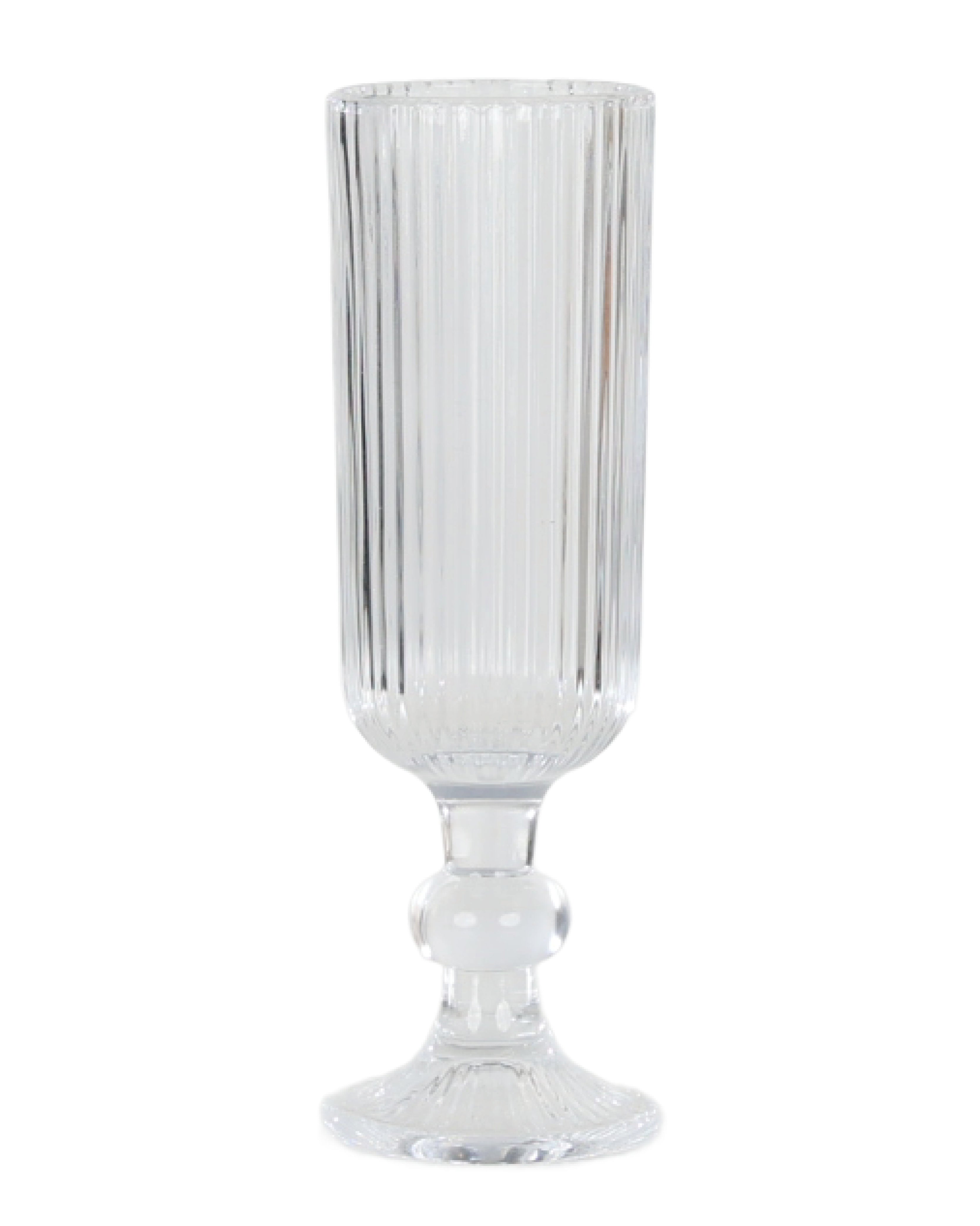 Clear Glass Ribbed Champagne Flute