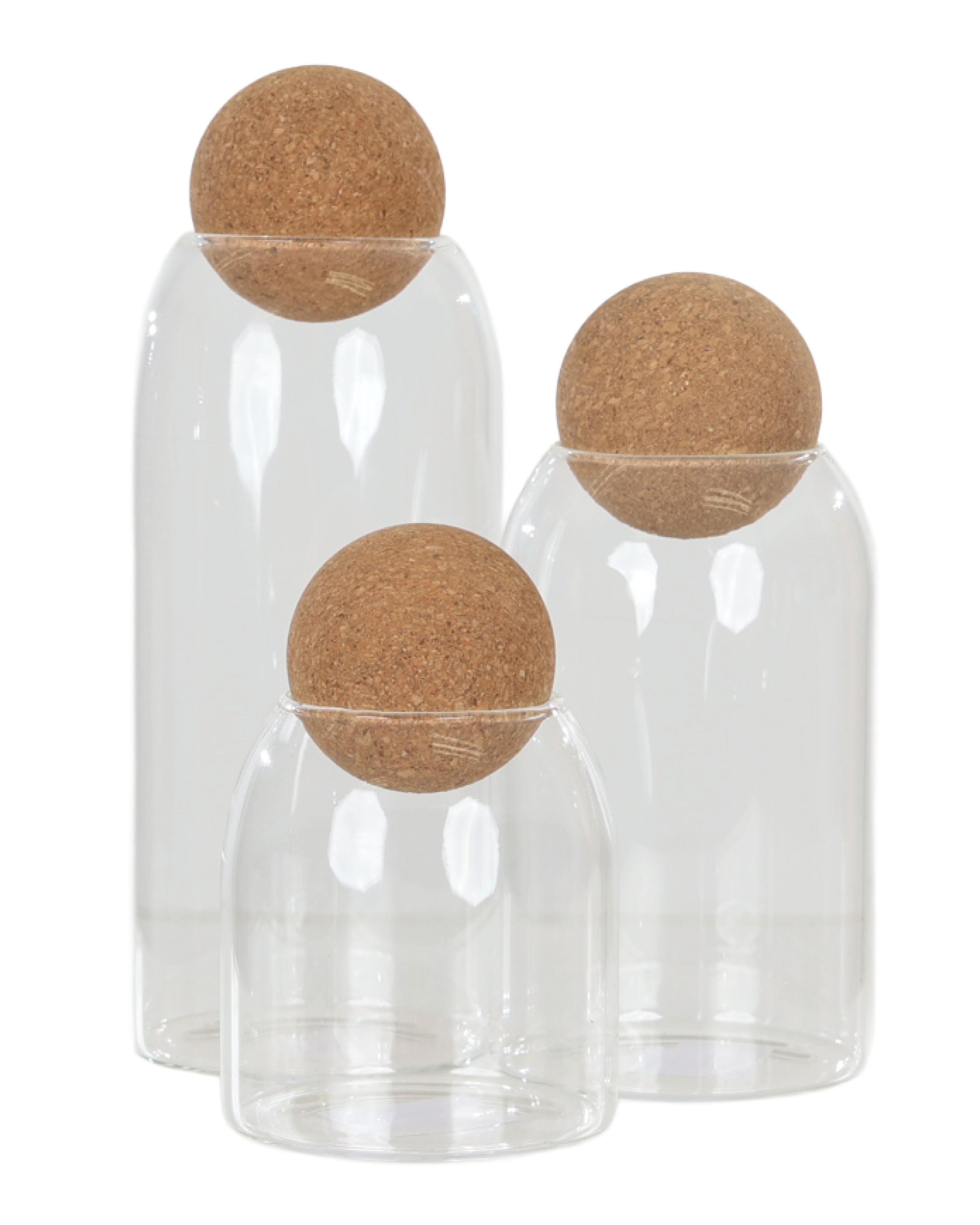 Glass Jar With Cork Ball 10cm
