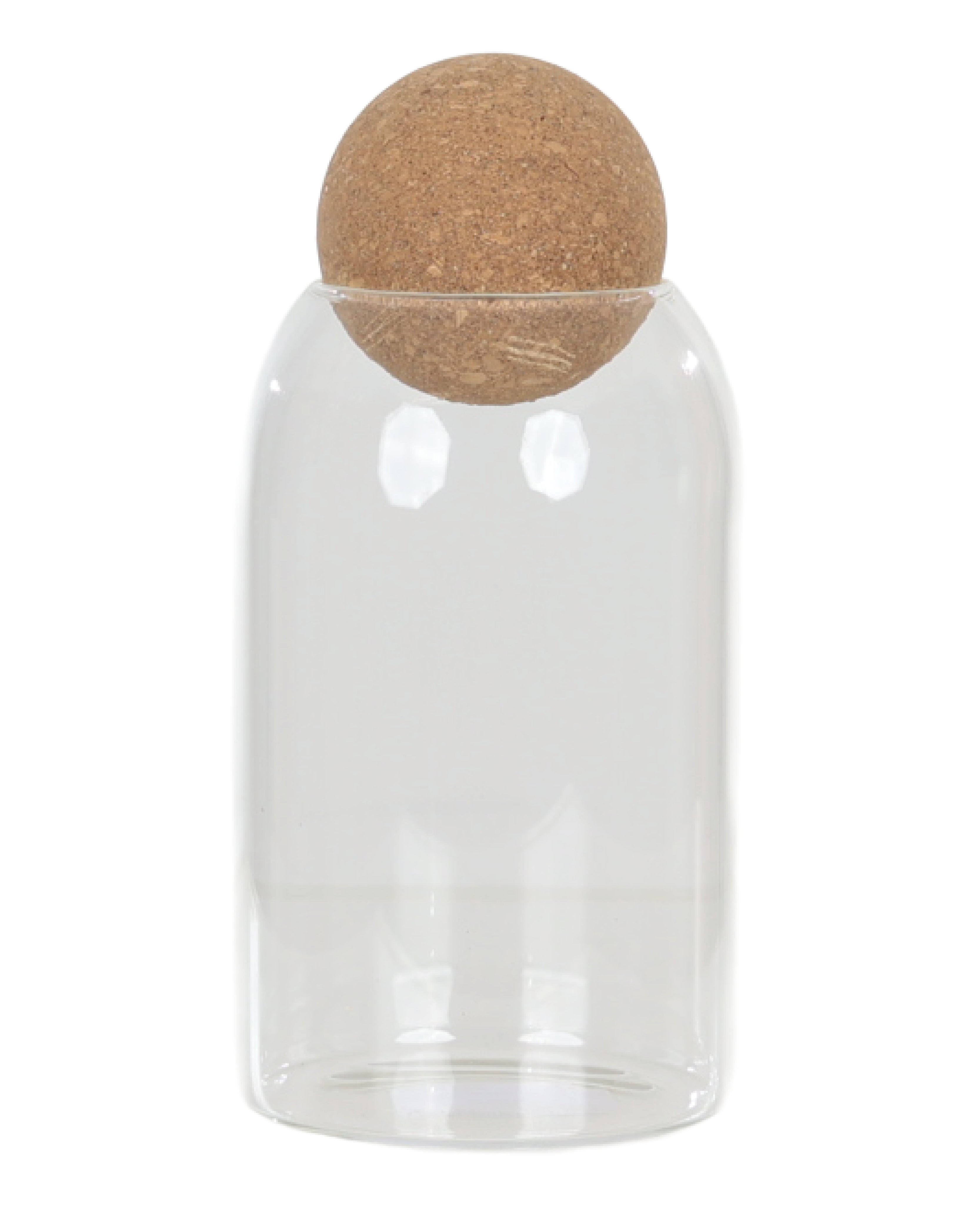 Glass Jar With Cork Ball 15cm