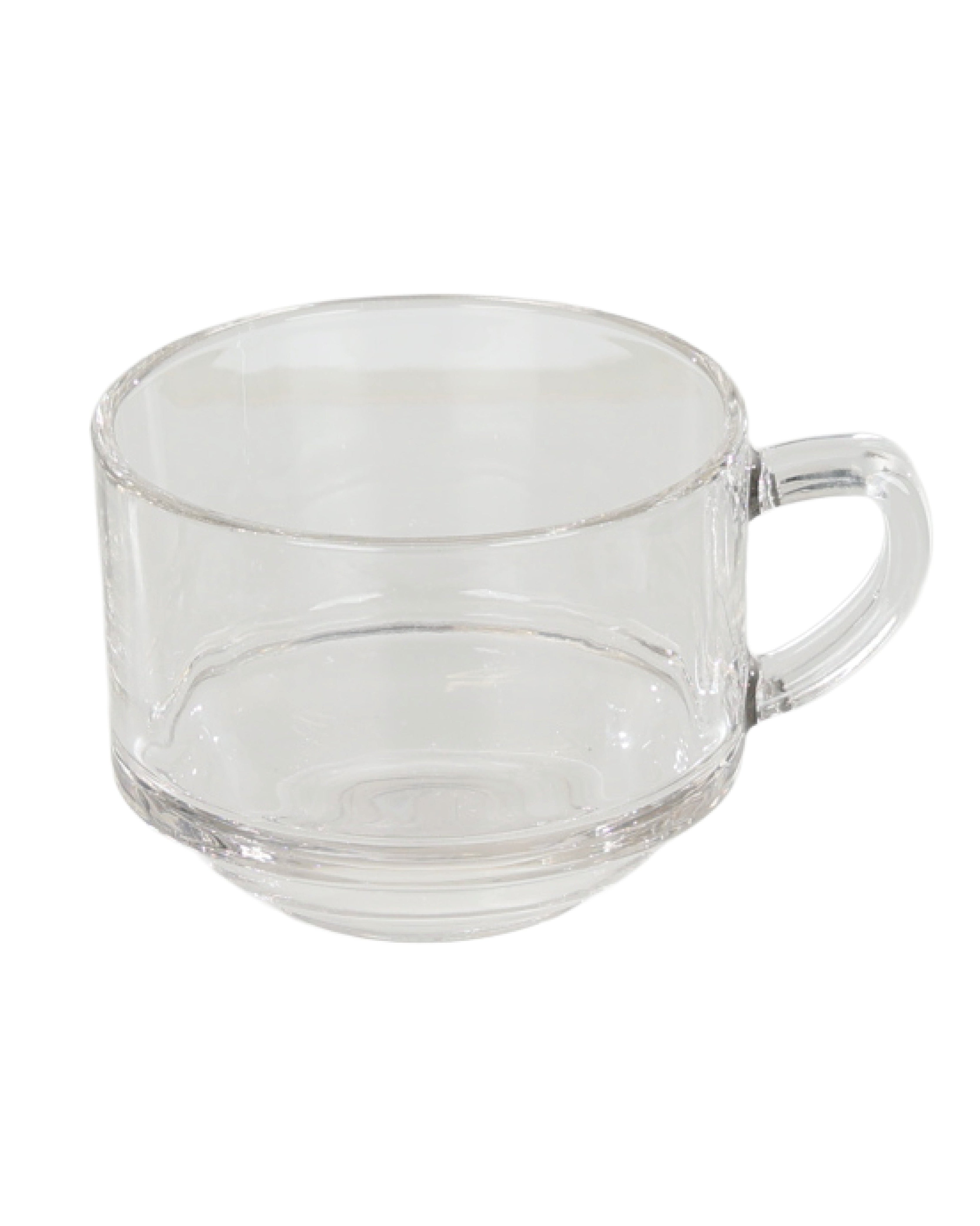 Small Clear Glass Flat Base Coffee Mug
