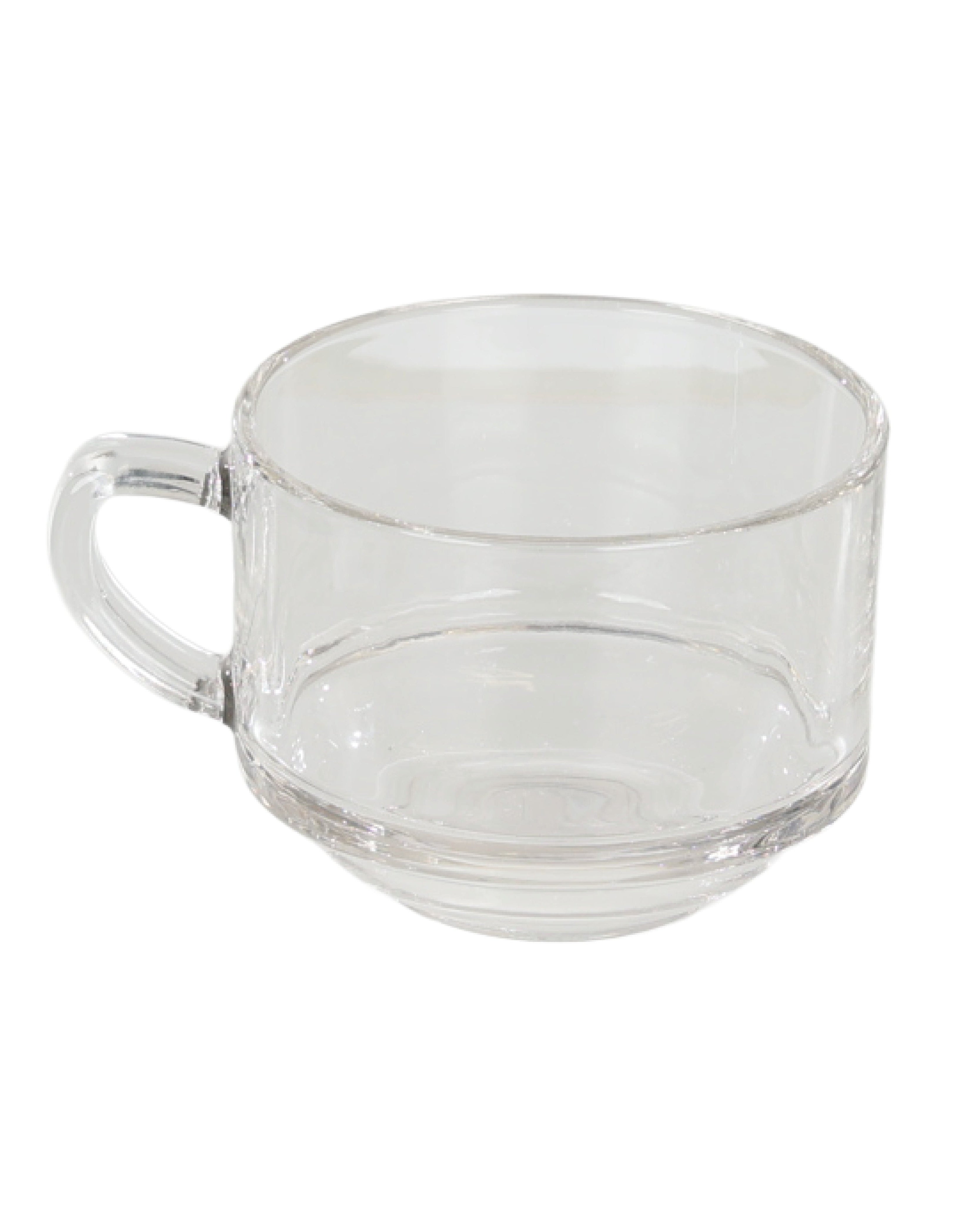 Small Clear Glass Flat Base Coffee Mug
