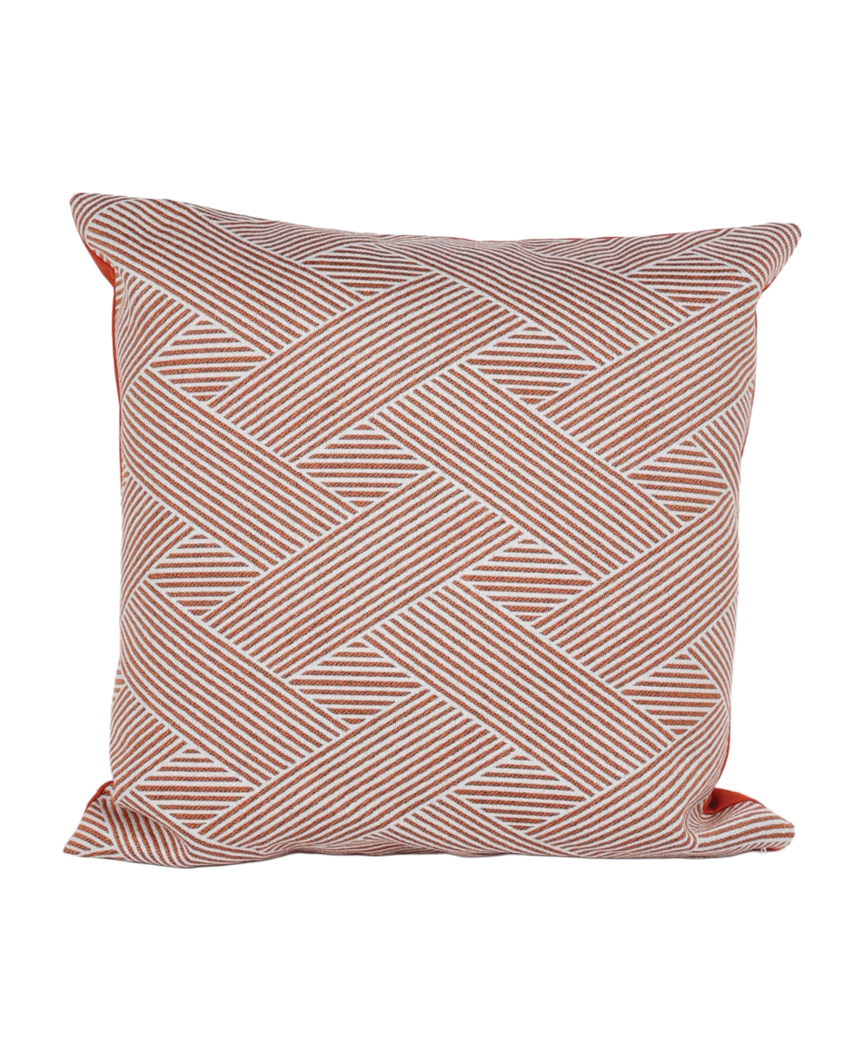 Rust Mantra Patterned Striped Cushion