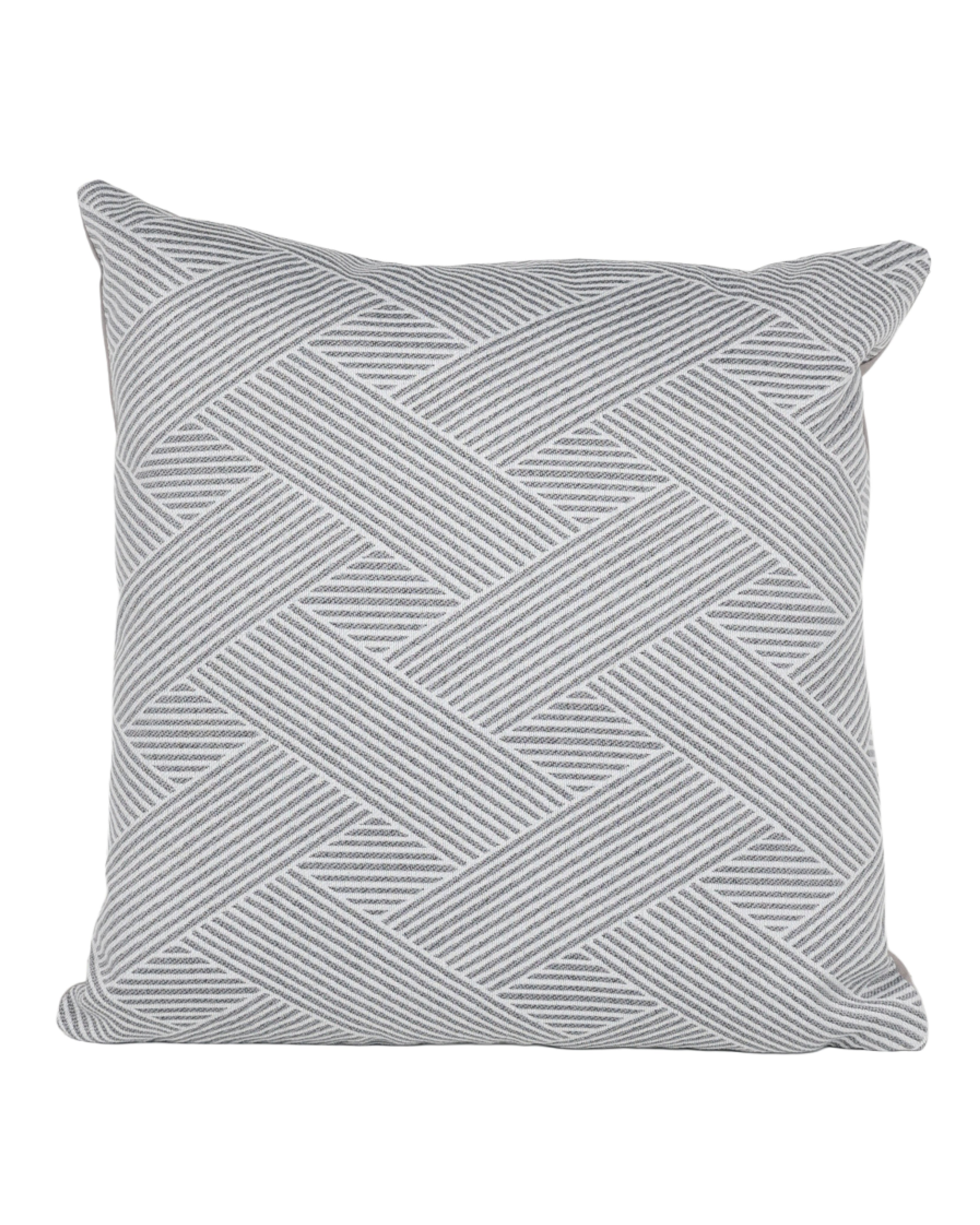 Grey Mantra Patterned Striped Cushion