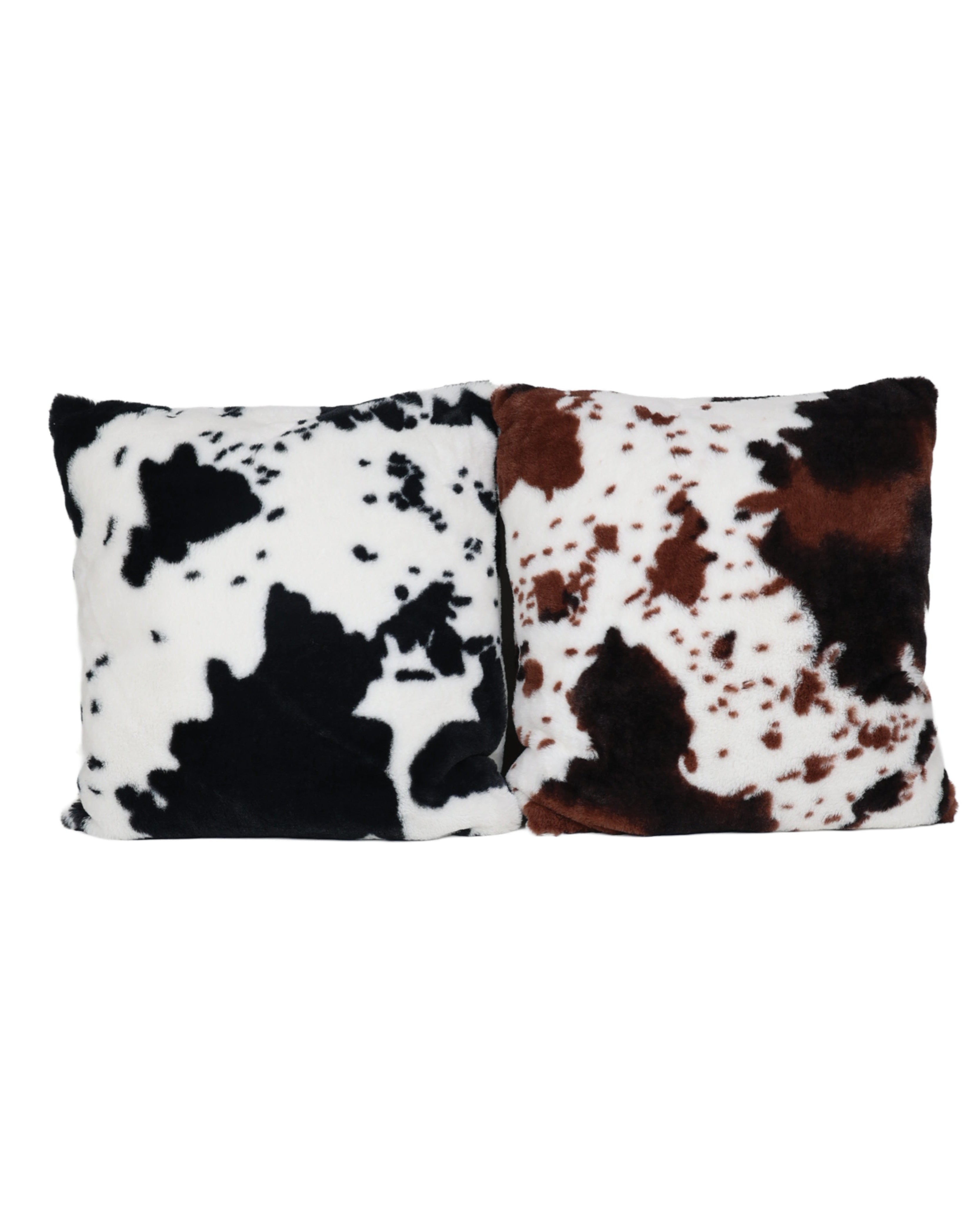 Black Fluffy Animal Hide Printed Scatter Cushion