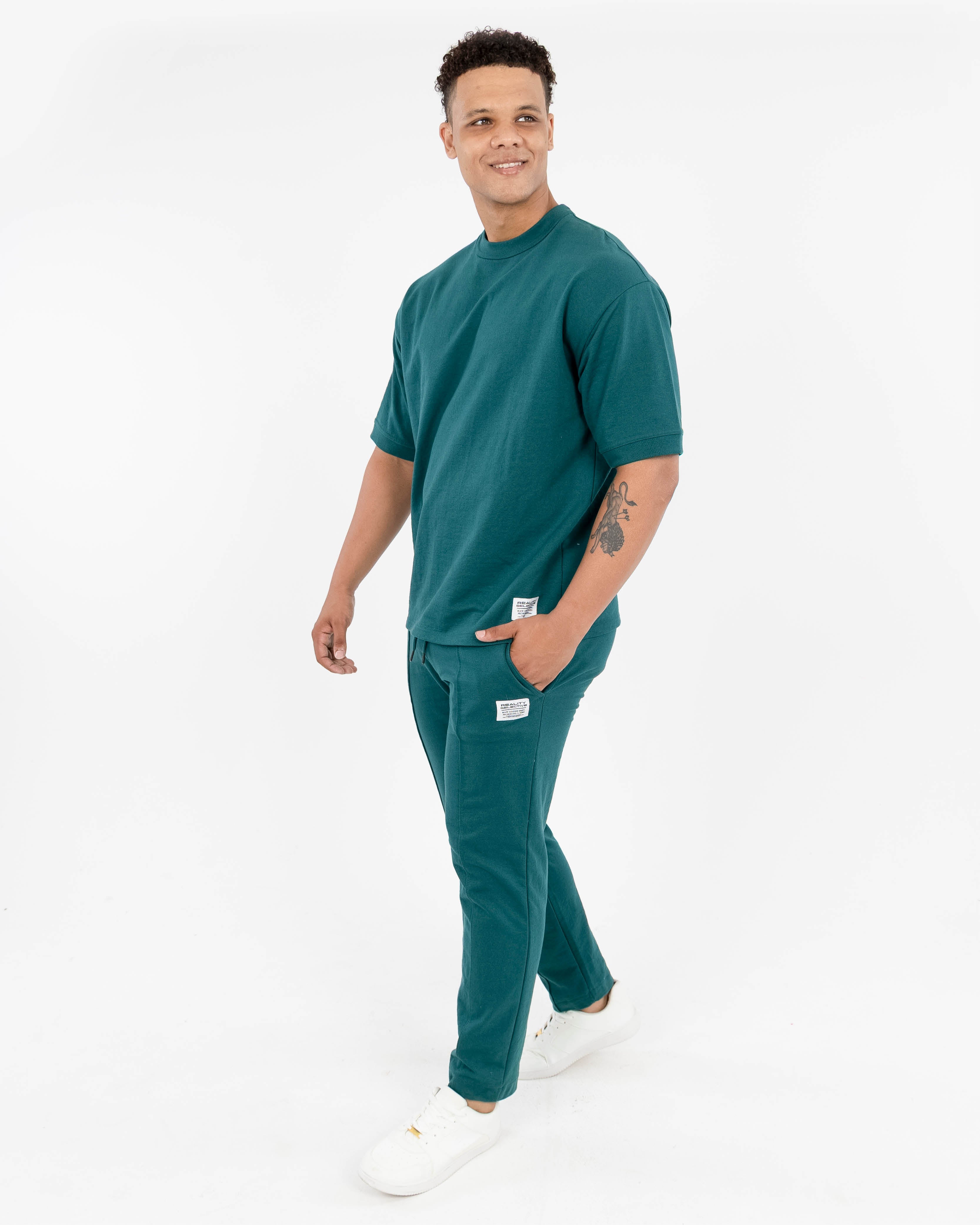 Teal Short Sleeve Fleece T-Shirt