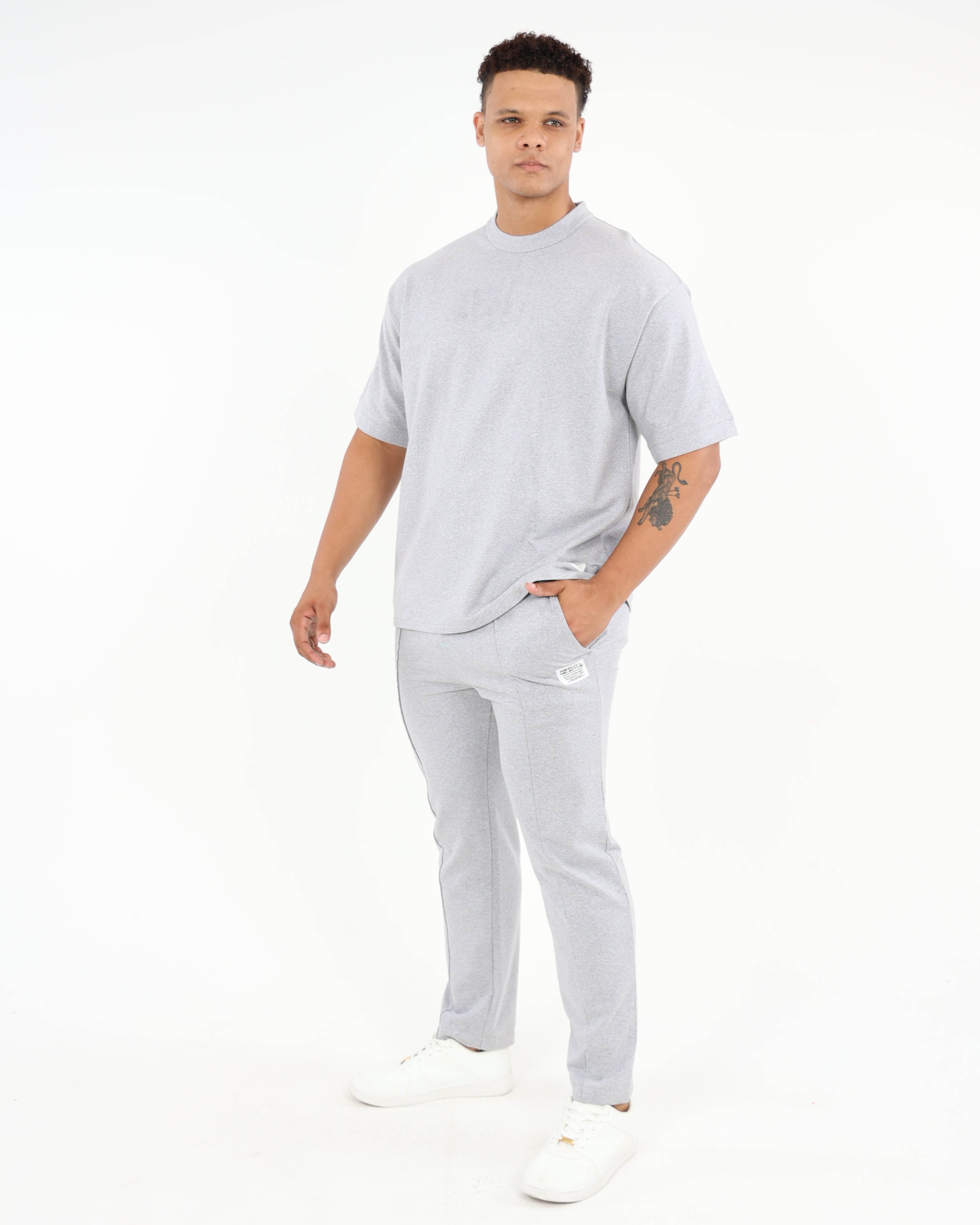 Grey Short Sleeve Fleece T-Shirt
